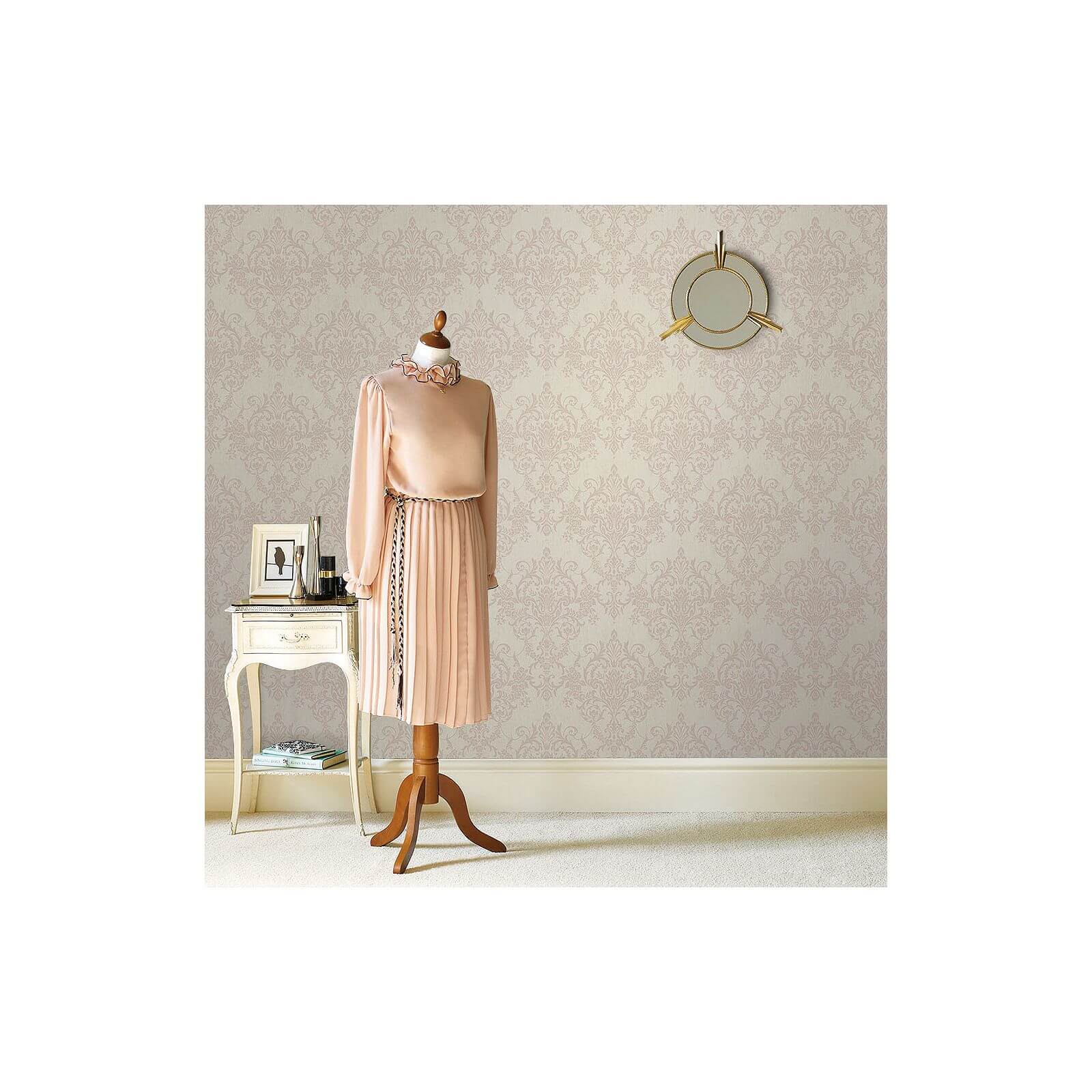 Superfresco Easy Paste the Wall Victorian Damask Wallpaper - Rose Gold