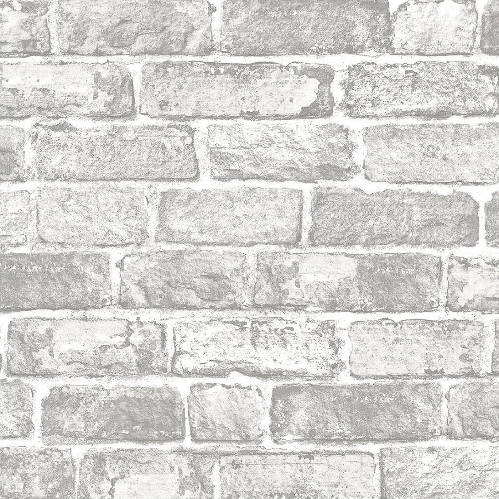 Fresco White Brick Wall Wallpaper