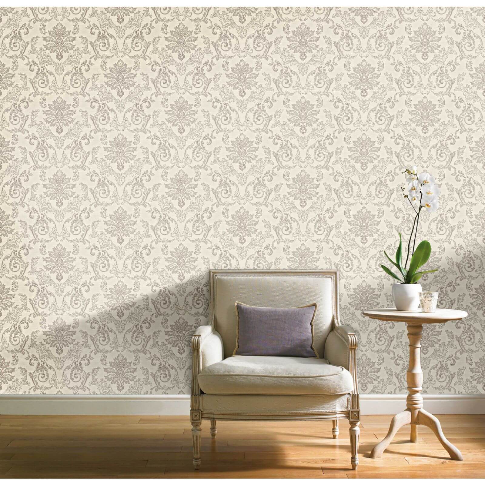 Grandeco Estelle Silver Wallpaper