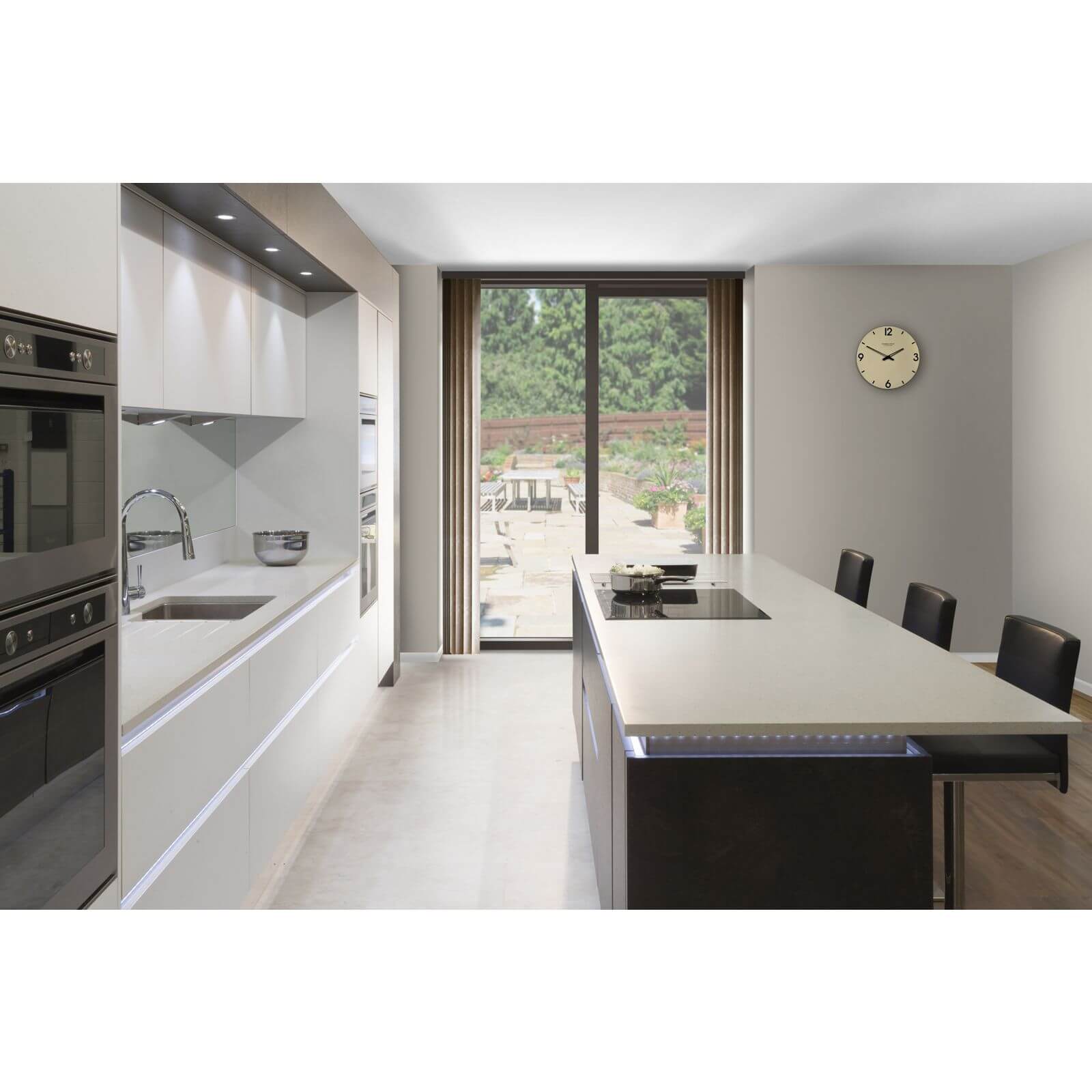 Minerva Grey Crystal Kitchen Upstand - 305 x 7 x 1.2cm