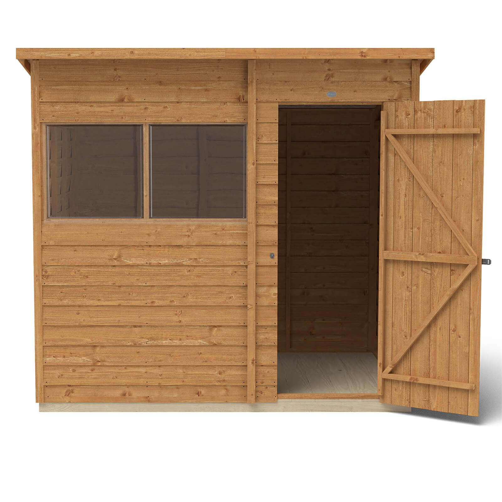 7x5ft Forest Overlap Dip Treated Pent Shed -incl. Installation