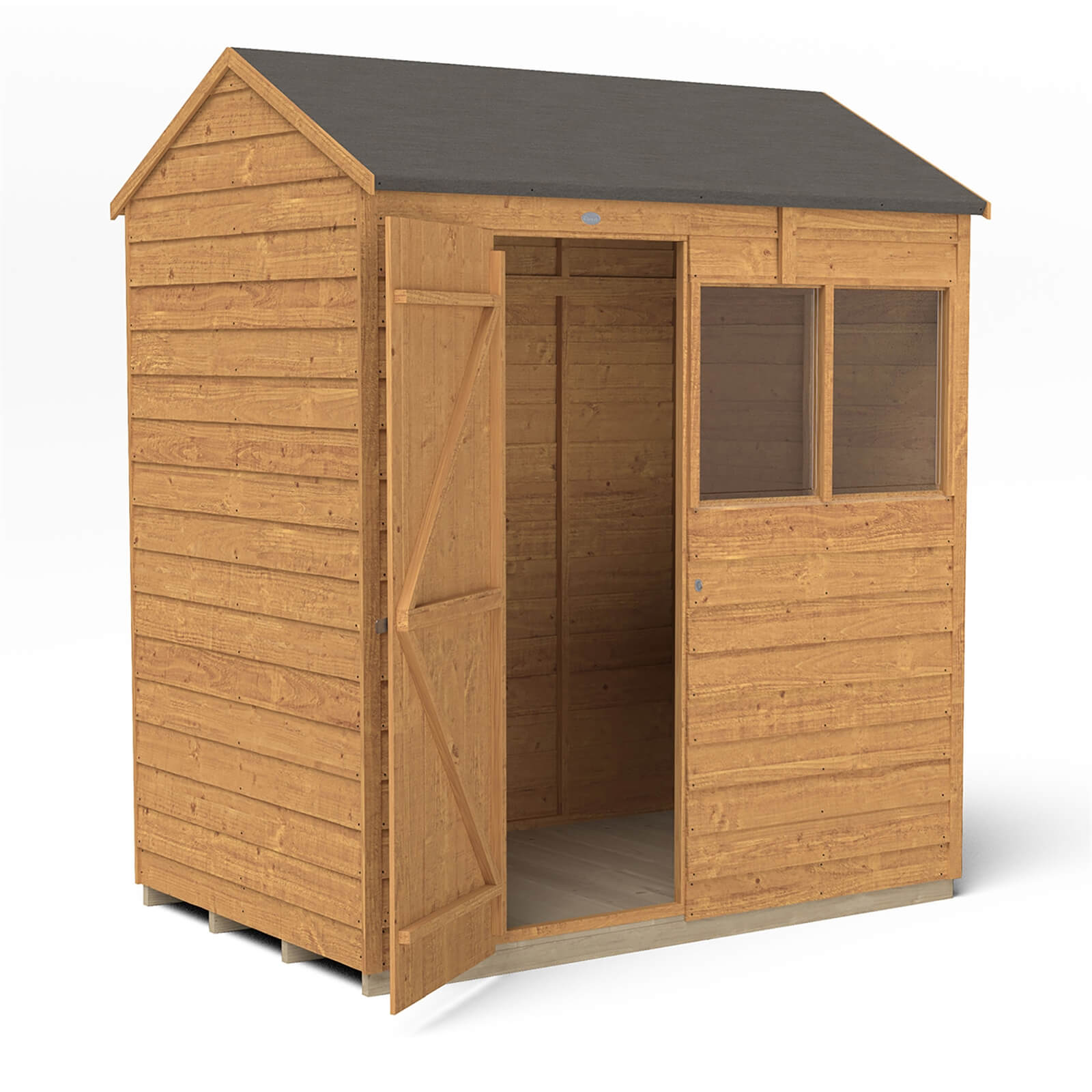 Forest 6 x 4ft Overlap Dip Treated Reverse Apex Shed - Installation Included