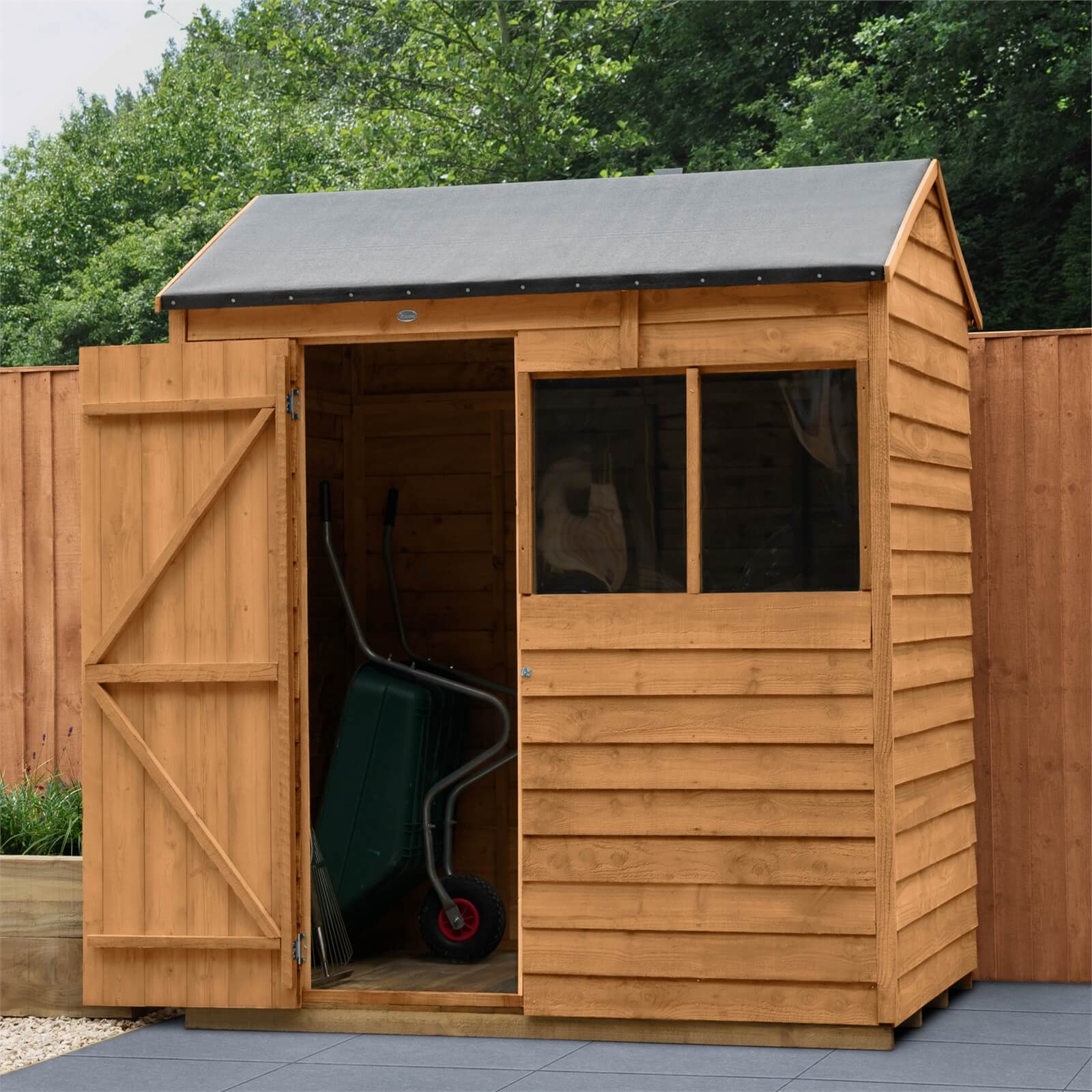 Forest 6 x 4ft Overlap Dip Treated Reverse Apex Shed - Installation Included