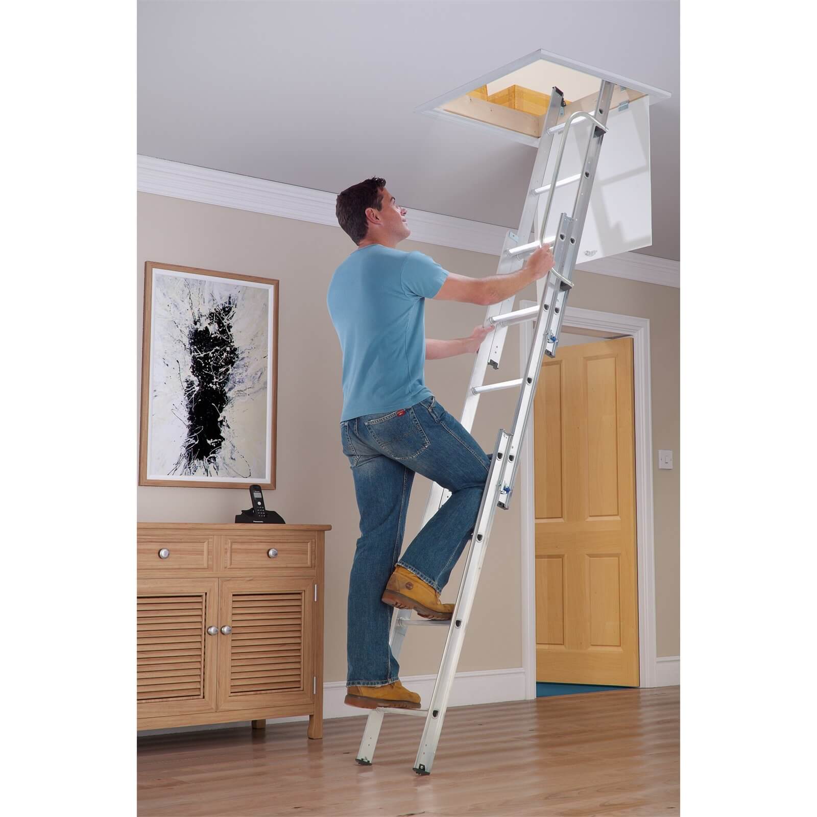 Abru 3 Section Loft Ladder with Handrail
