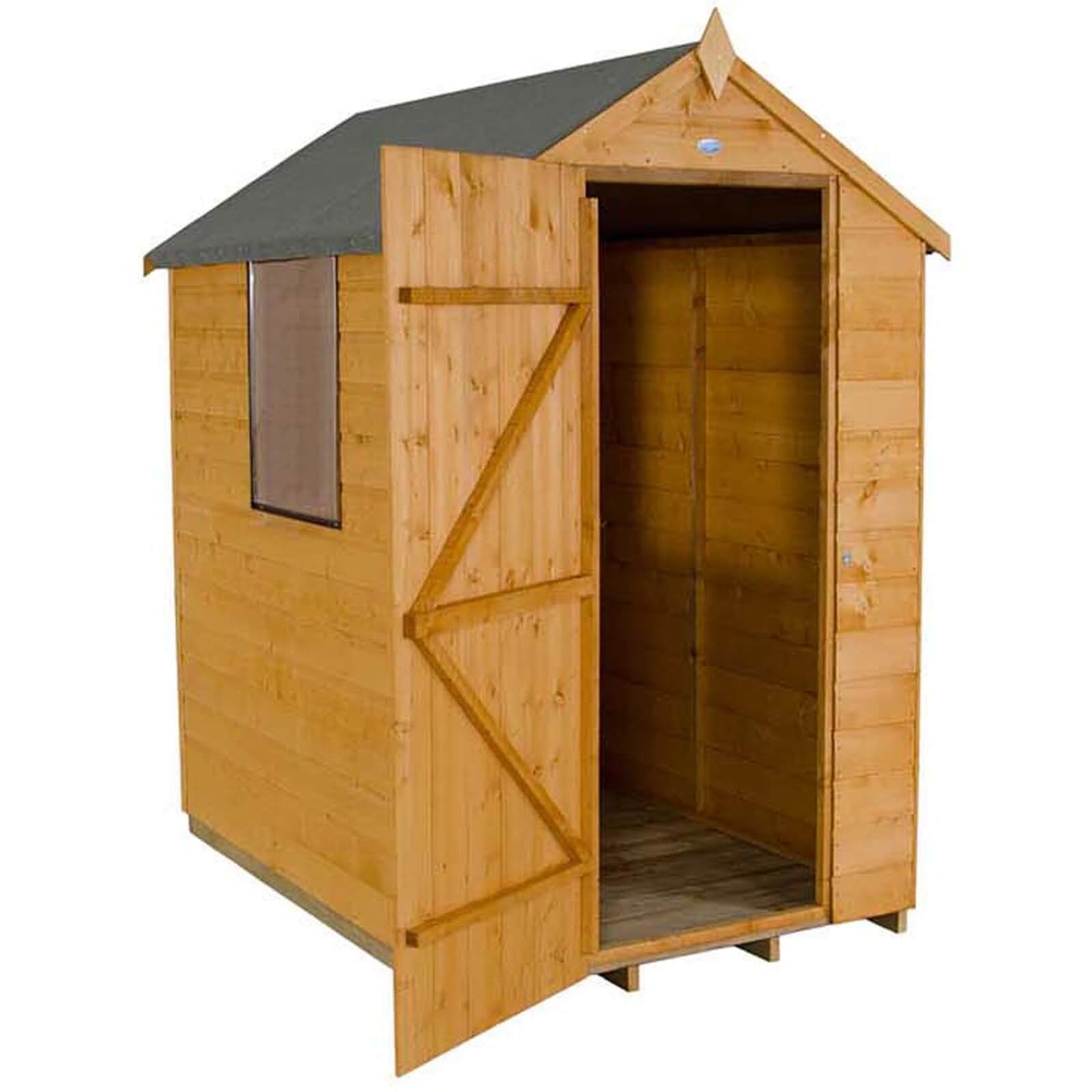 6x4ft Forest Wooden Shiplap Dip Treated Apex Shed -incl. Installation