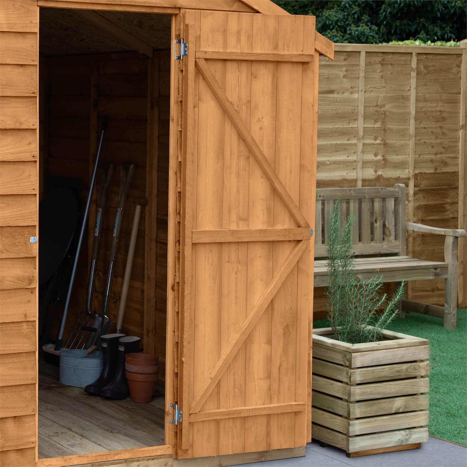5x3 Forest Overlap Dip Treated Apex Shed - No Window