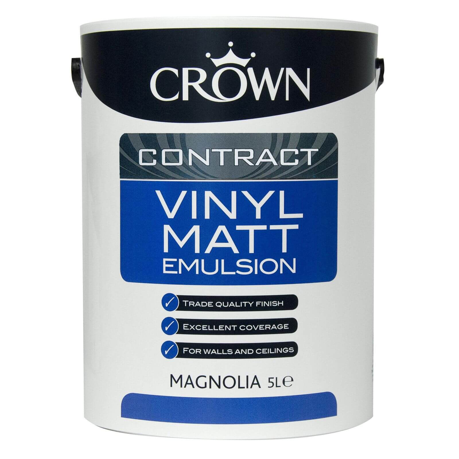 Crown Contract Vinyl Matt Paint Brilliant White - 5L