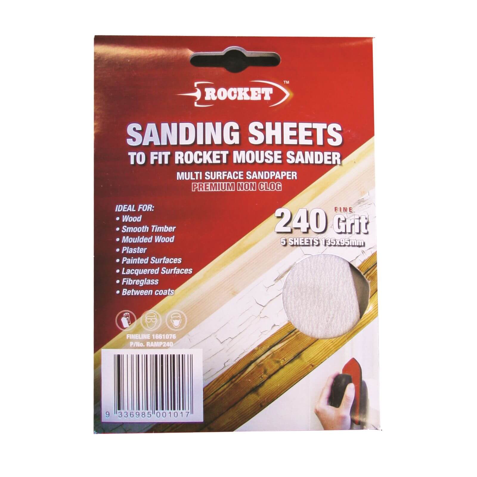 Rocket Mouse Sanding Sheet - 80g - 5 pack