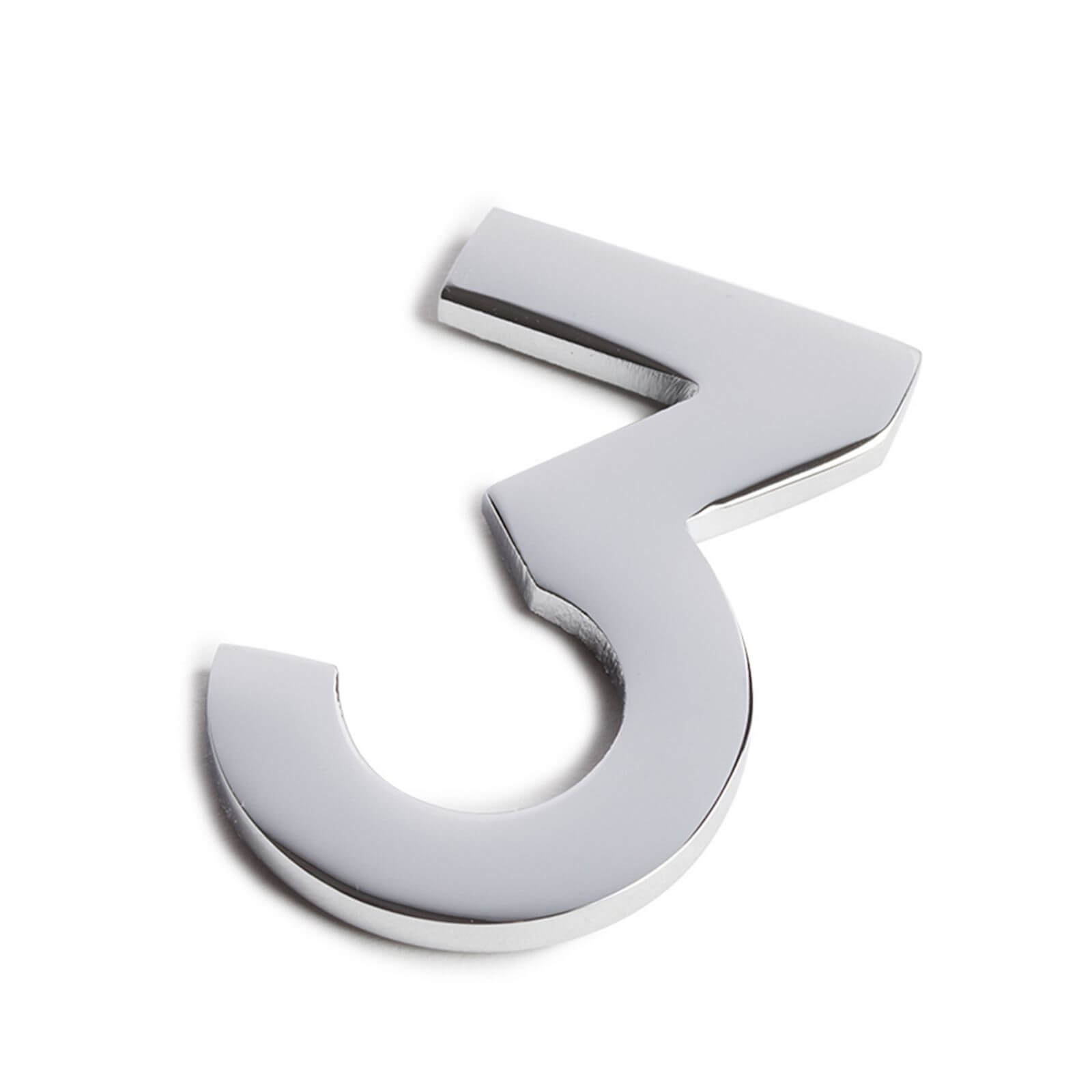 Chrome Self Adhesive House Number - 60mm - 3
