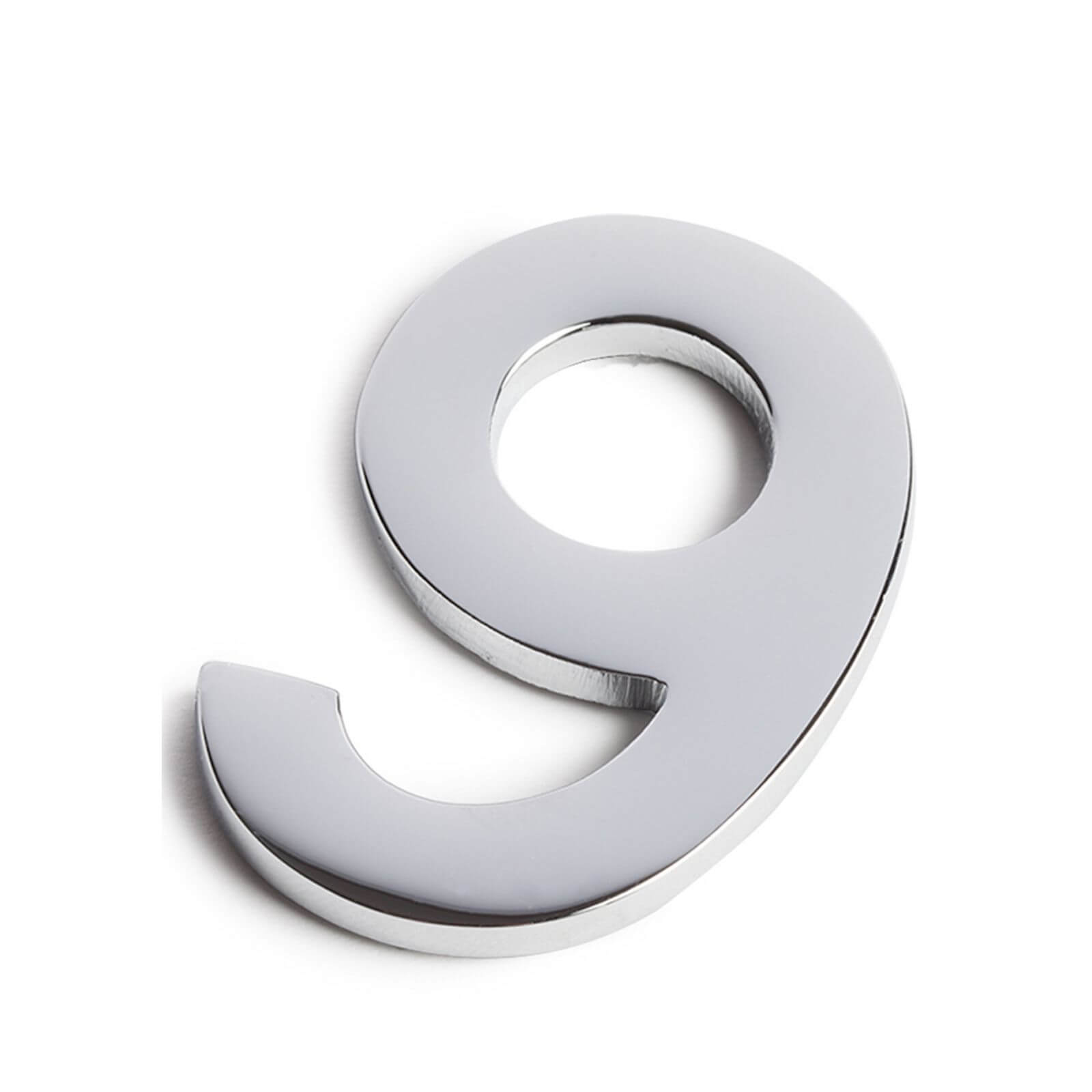Chrome Self Adhesive House Number - 60mm - 9