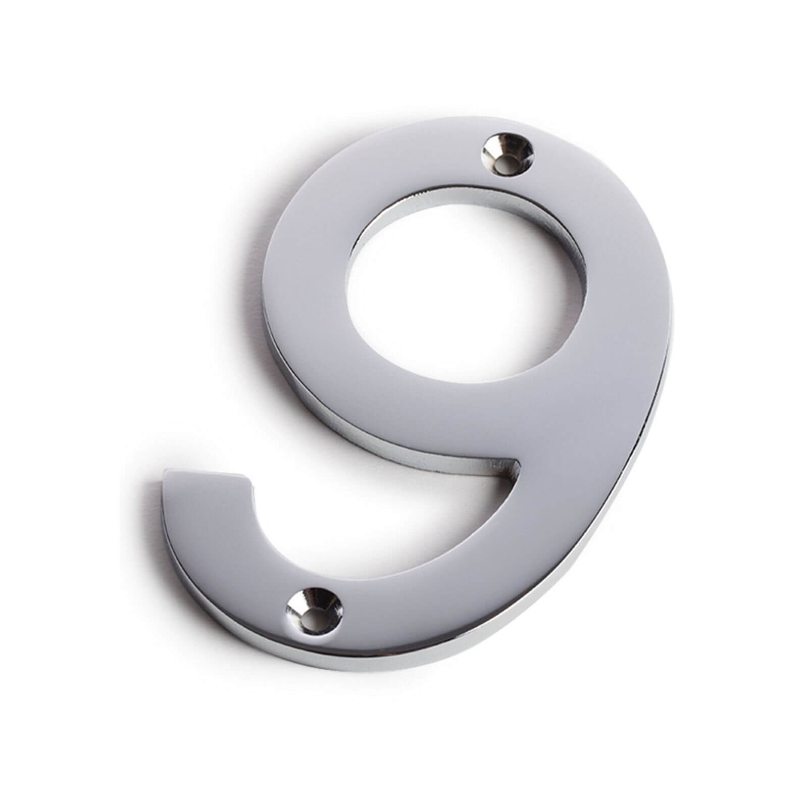 Chrome Screw Fixing House Number - 75mm - 9