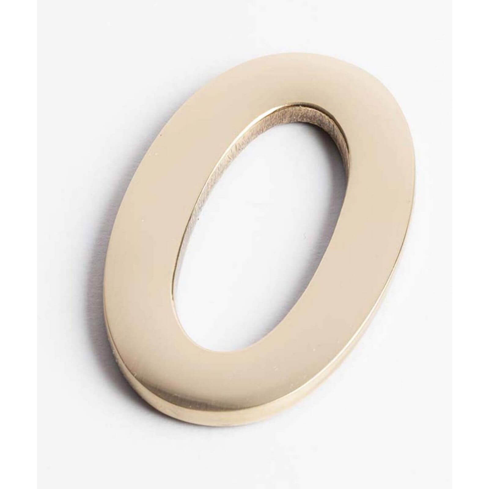 Polished Brass Numeral - Self Adhesive - 60mm - 0