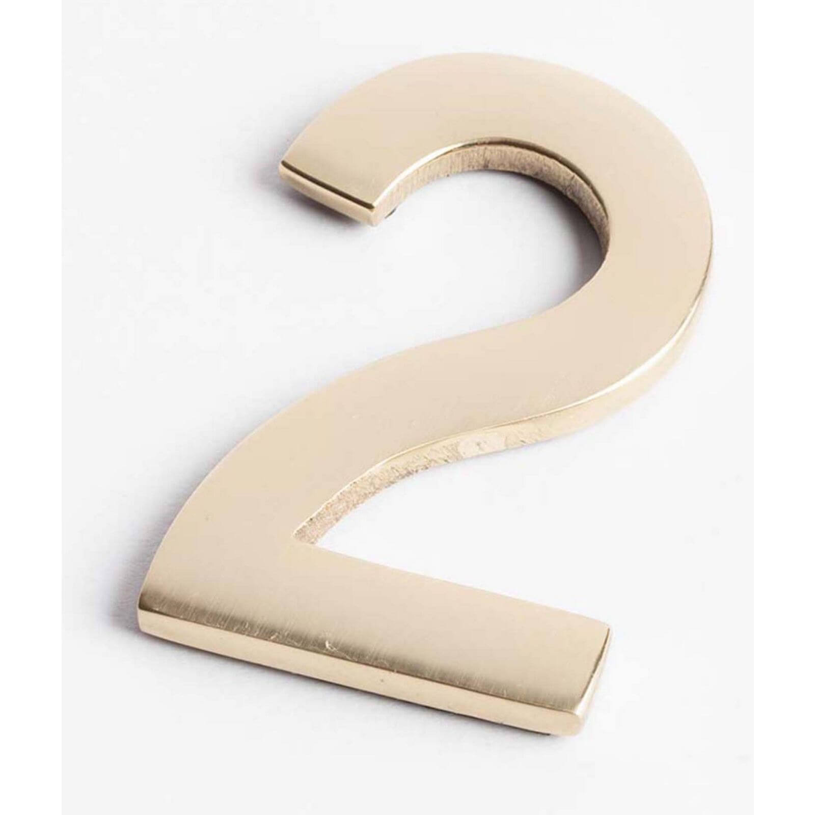 Polished Brass Numeral - Self Adhesive - 60mm - 2