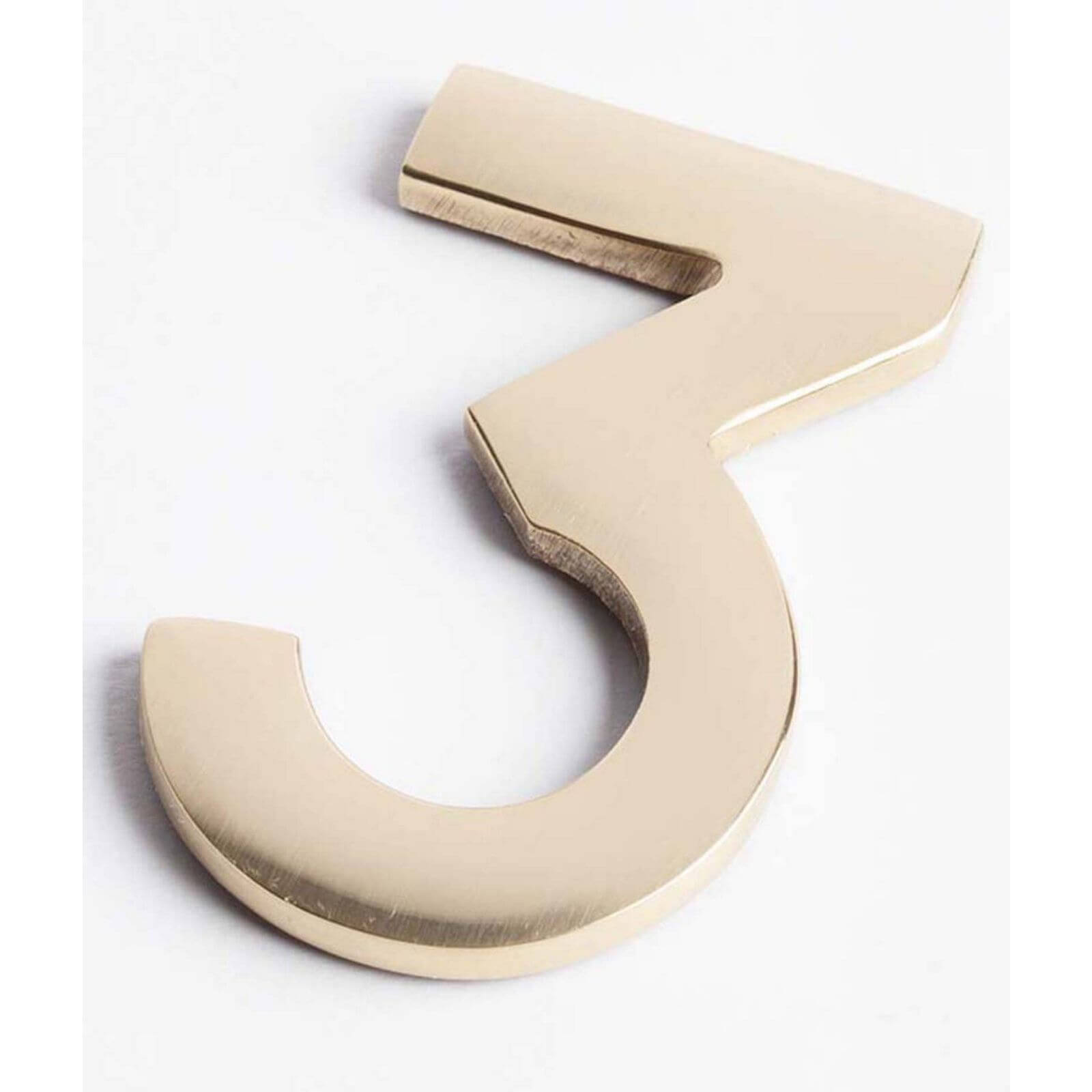 Polished Brass Numeral - Self Adhesive - 60mm - 3