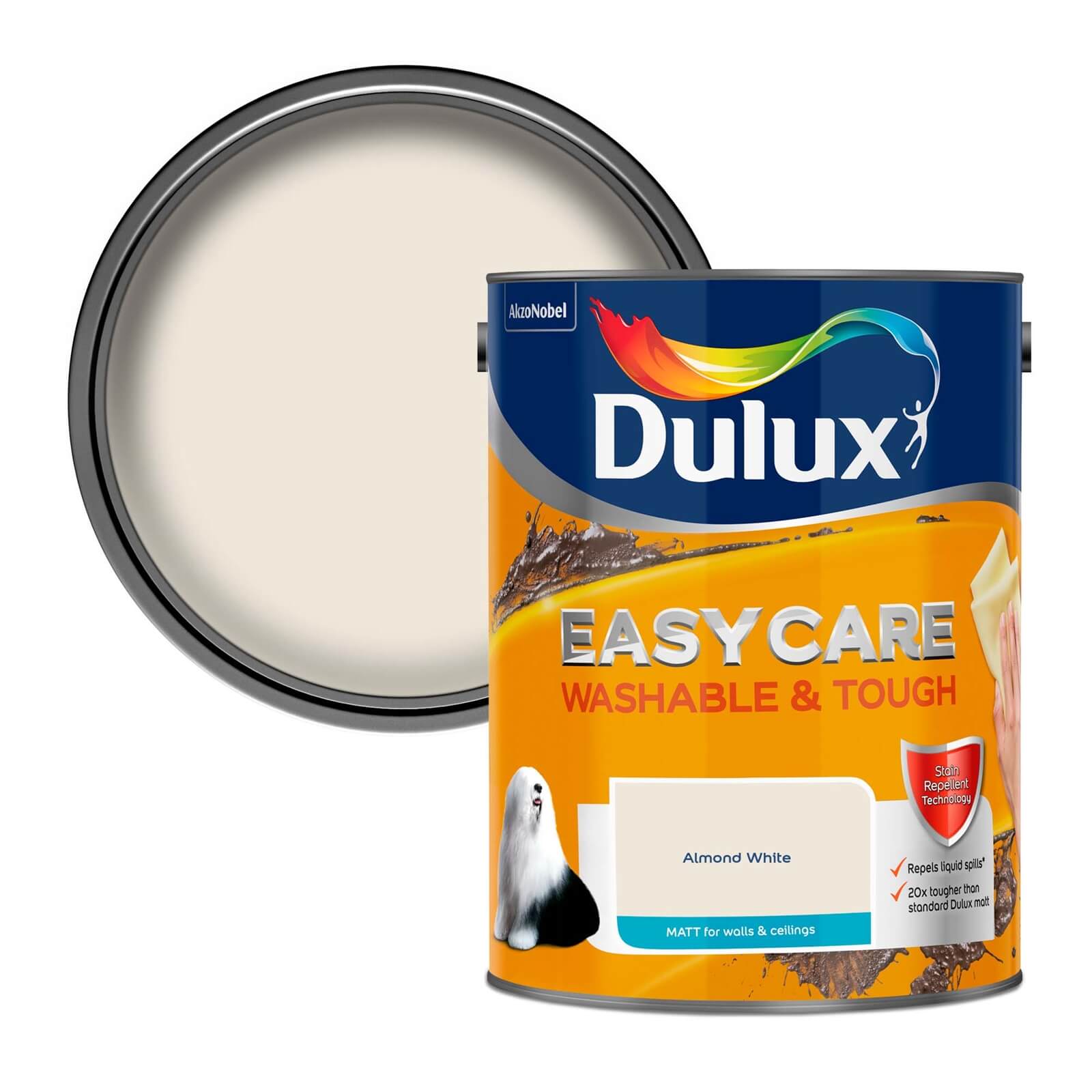 Dulux Easycare Washable & Tough Matt Emulsion Almond White - 5L