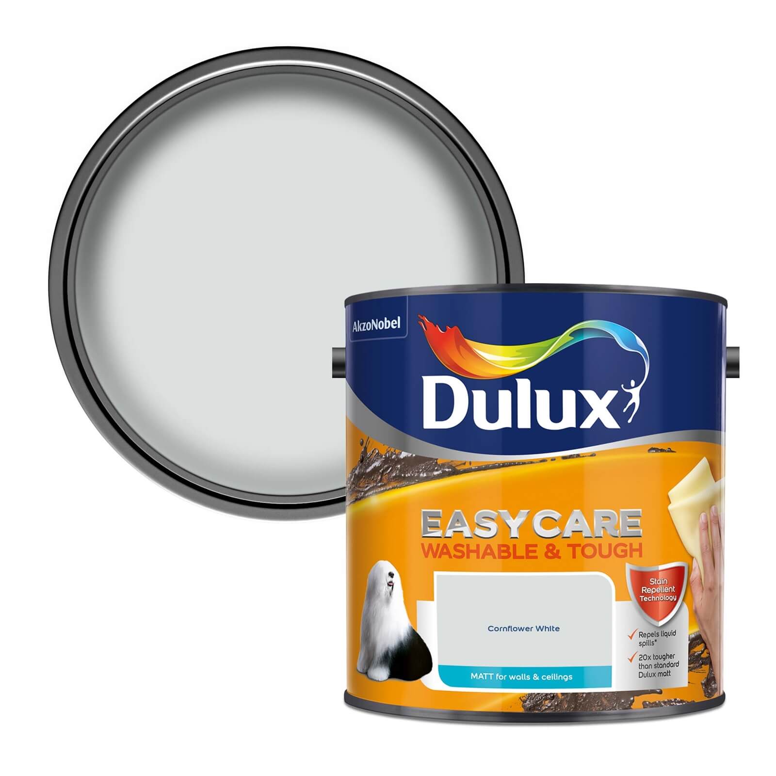 Dulux Easycare Washable & Tough Matt Paint Cornflower White - 2.5L