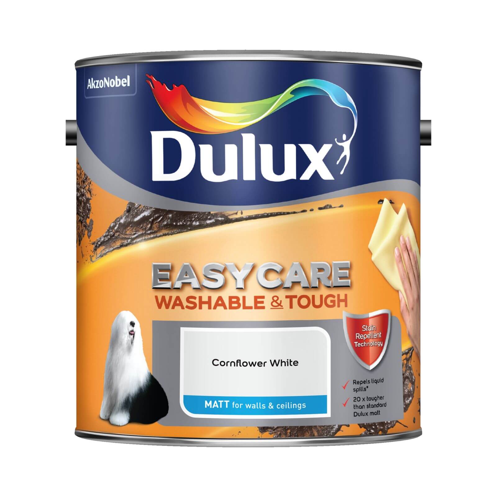 Dulux Easycare Washable & Tough Matt Paint Cornflower White - 2.5L