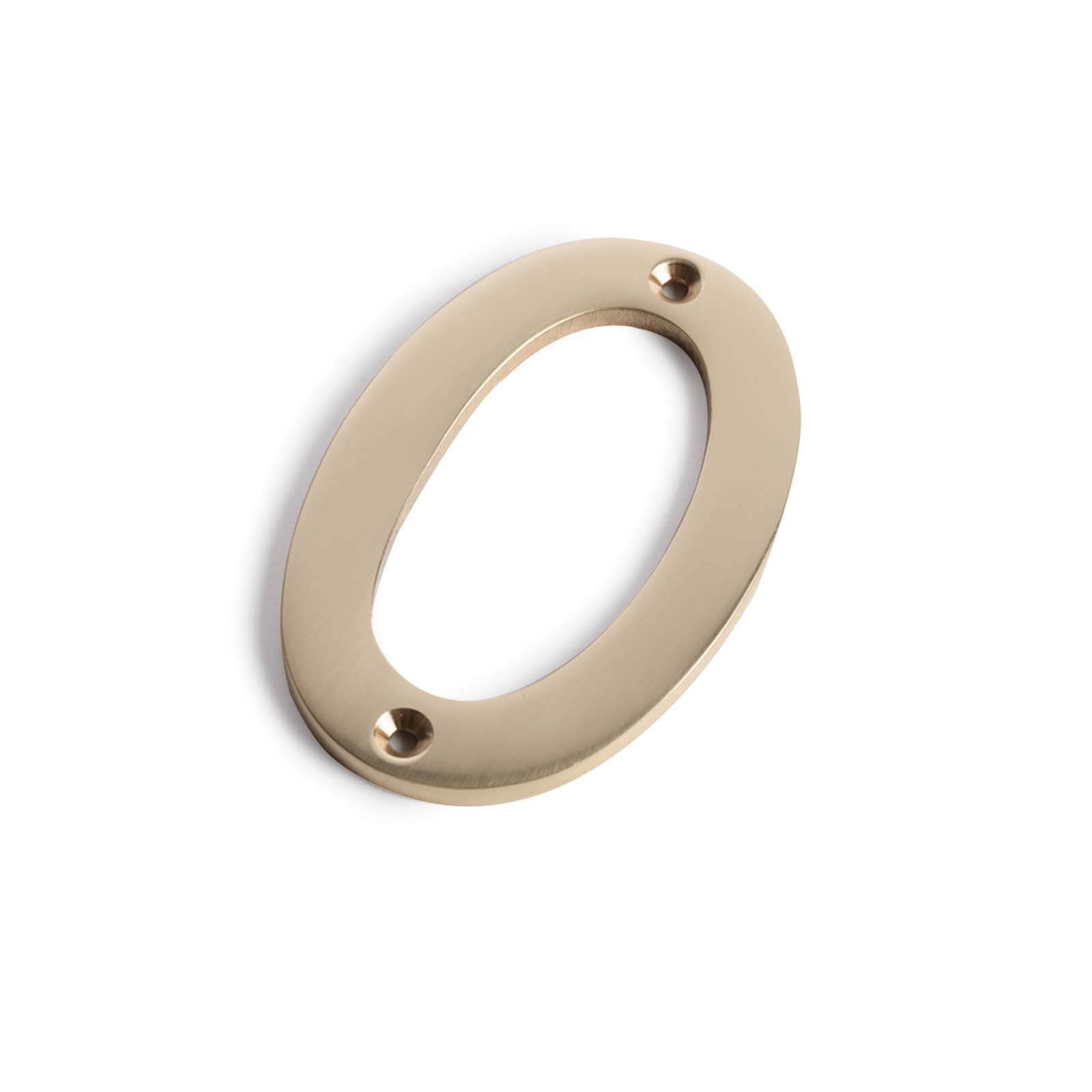 Polished Brass Numeral - Screw Fixing - 75mm - 0