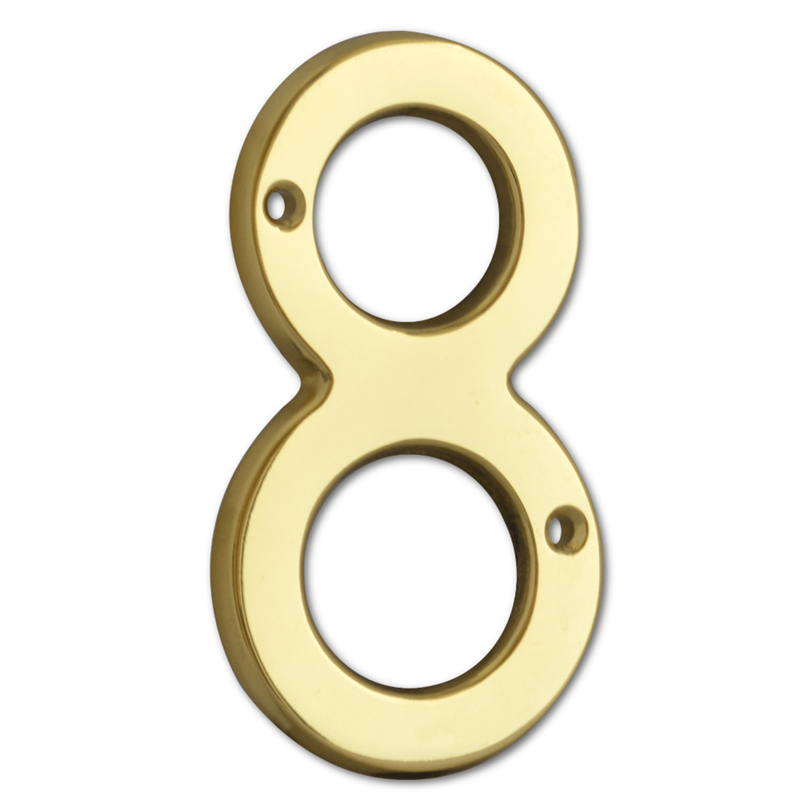Polished Brass Numeral - Screw Fixing - 75mm - 8