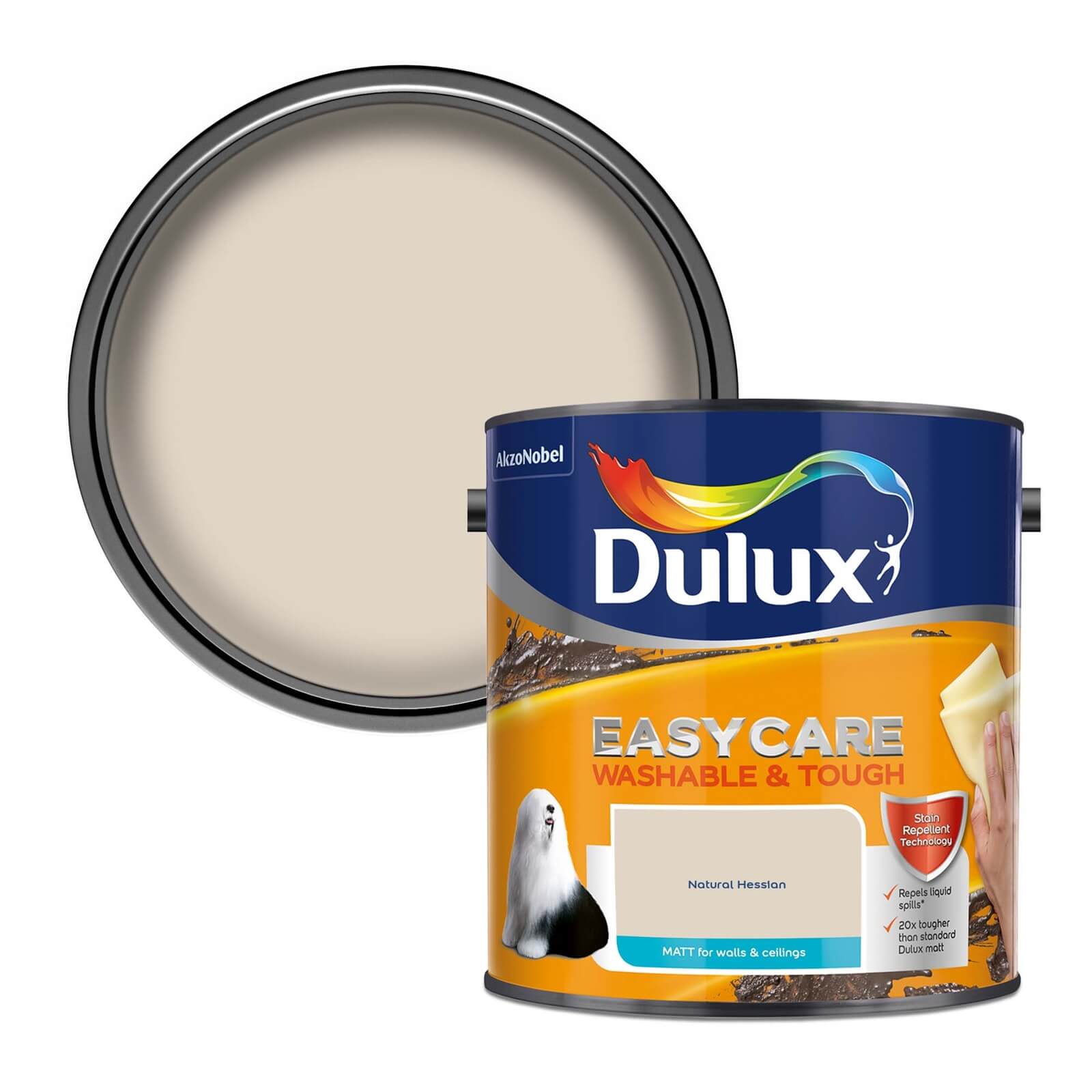 Dulux Easycare Washable & Tough Matt Paint Natural Hessian - 2.5L