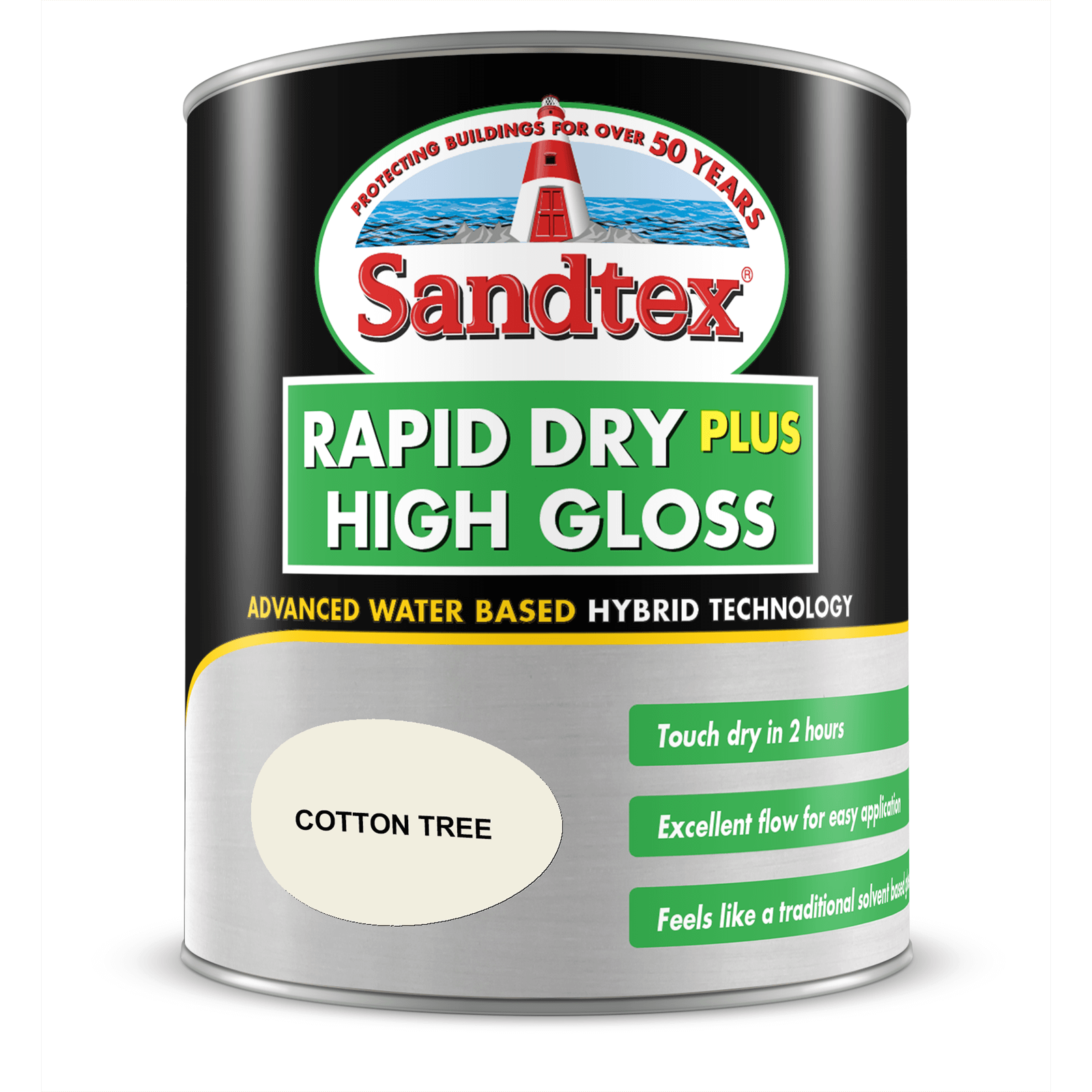 Sandtex Rapid Dry Gloss Paint - Cotton Tree - 750ml