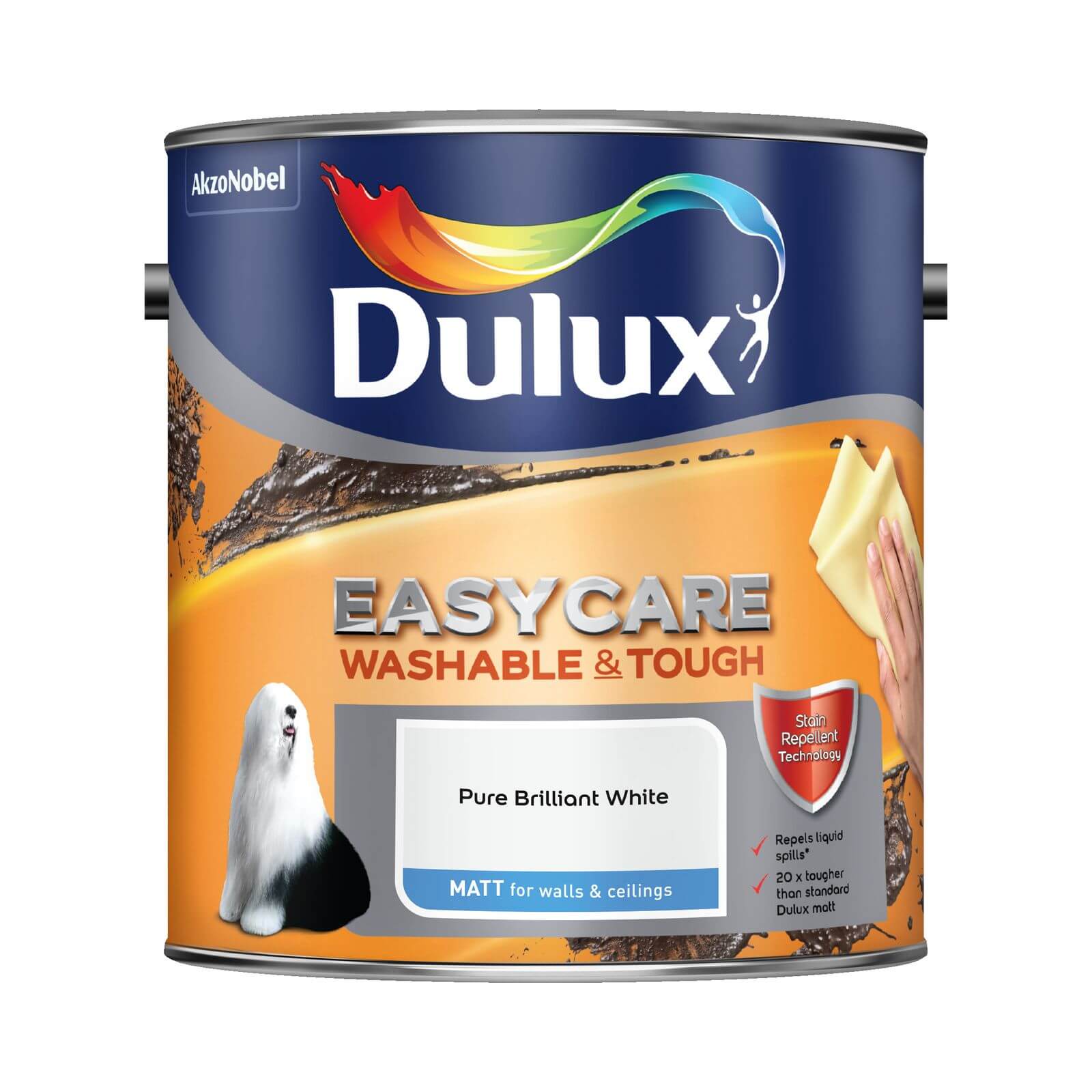 Dulux Easycare Washable & Tough Matt Paint Pure Brilliant White - 2.5L