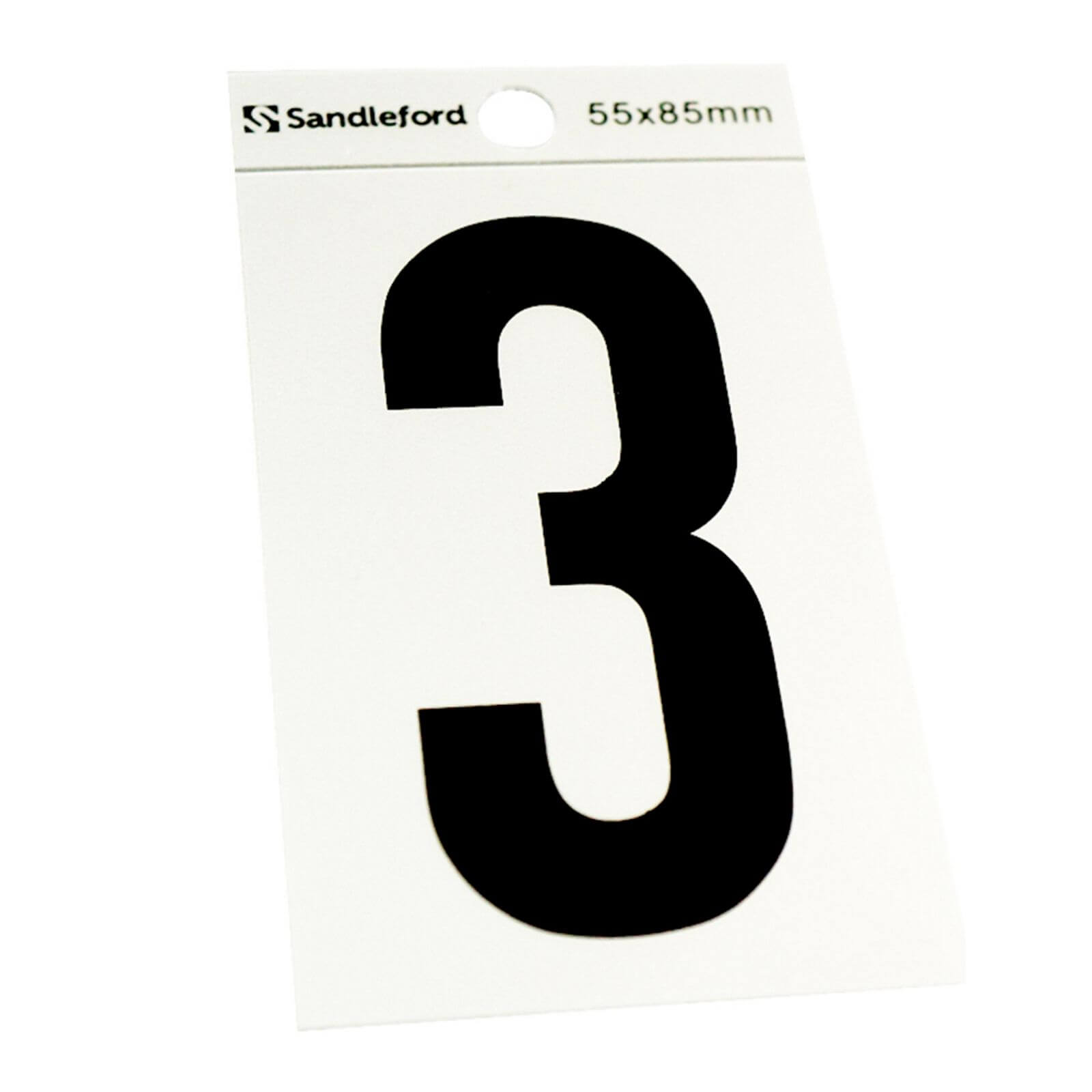 Breeze Silver Self Adhesive House Number - 85mm - 3