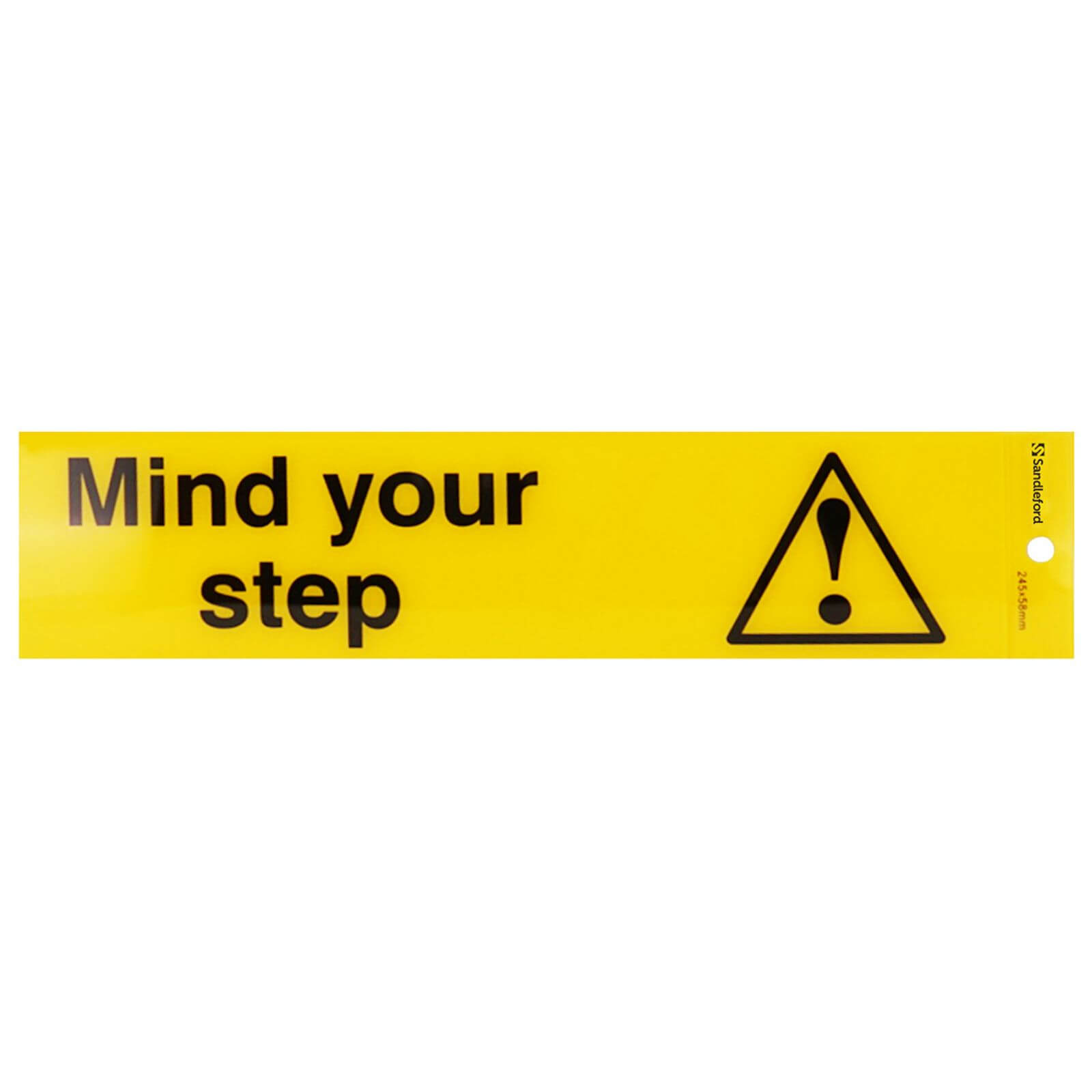 Self Adhesive Mind your step Sign - 245 x 58mm