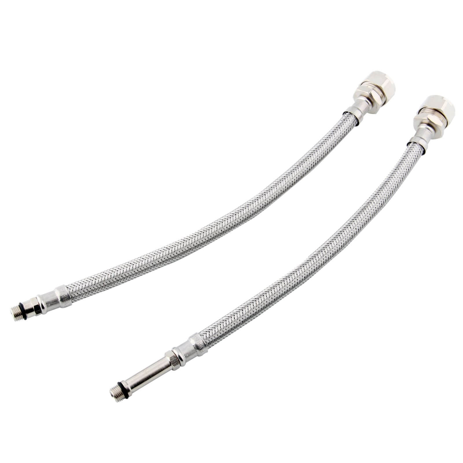 Kinetic Flexible MonoB Tap Connector - 15mm x M10 x 300mm - 2 Pack - WRAS Approved