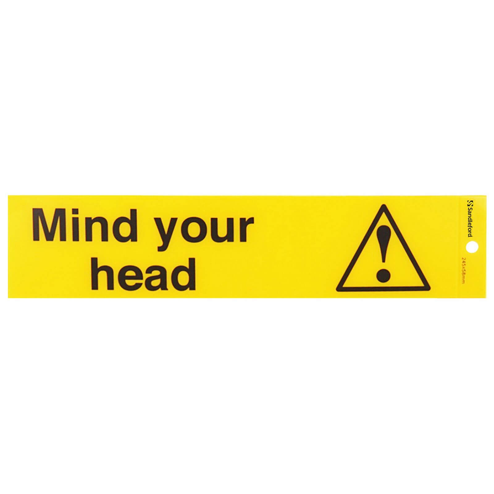 Self Adhesive Mind your head Sign - 245 x 58mm