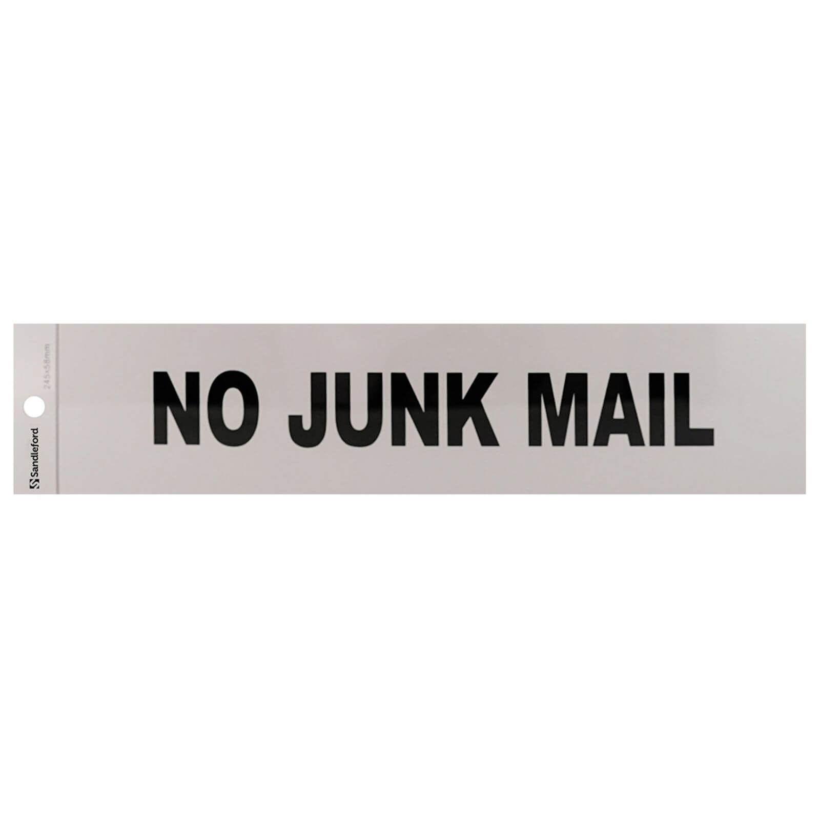 Self Adhesive No Junk Mail Sign - 245 x 58mm