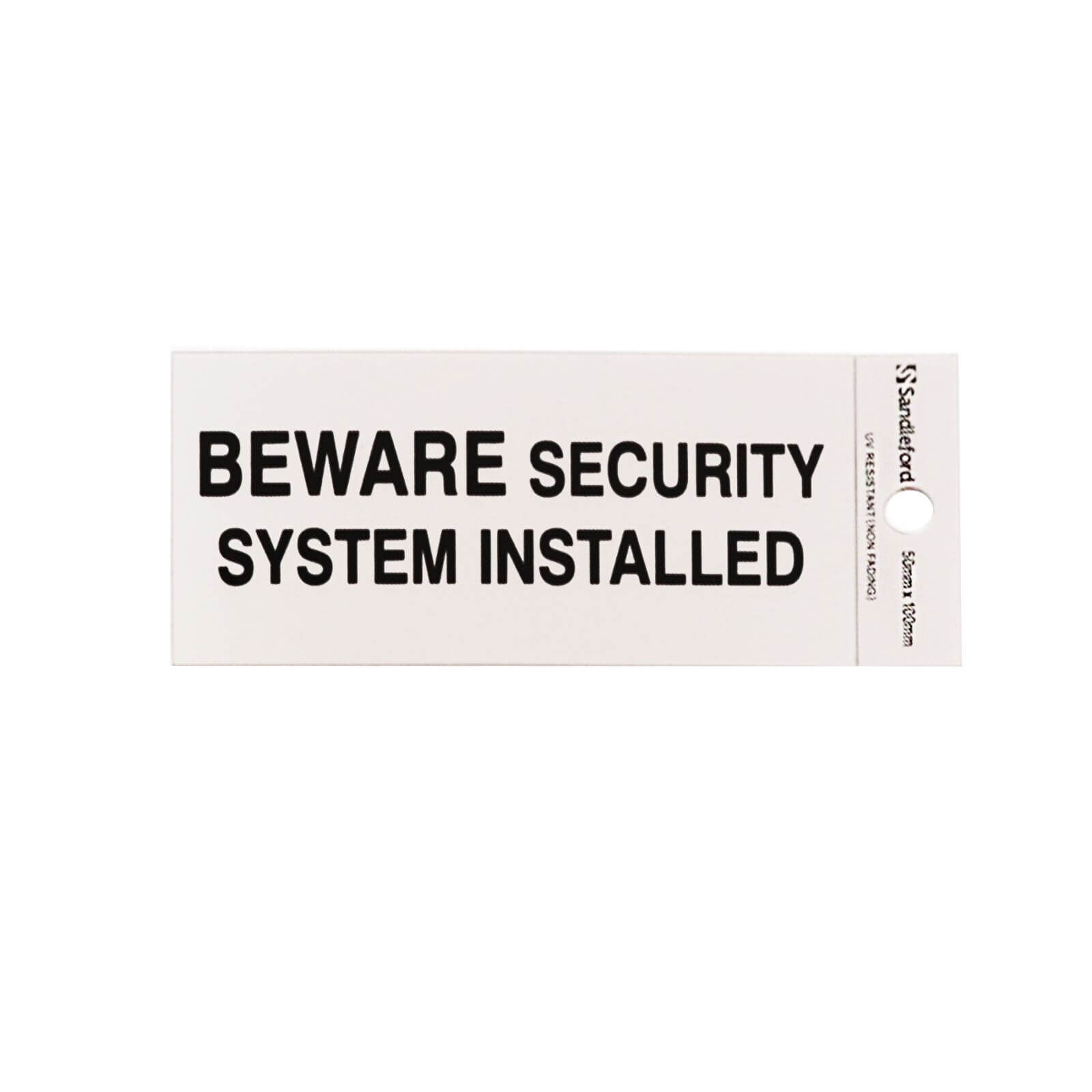 Self Adhesive Beware Security System Installed Sign - 100 x 50mm