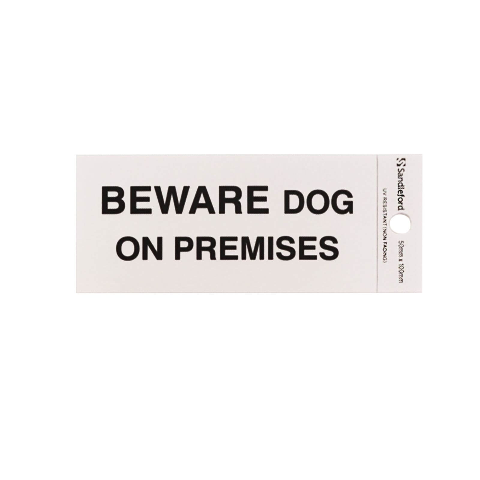 Self Adhesive Beware Dog On Premises Sign - 100 x 50mm