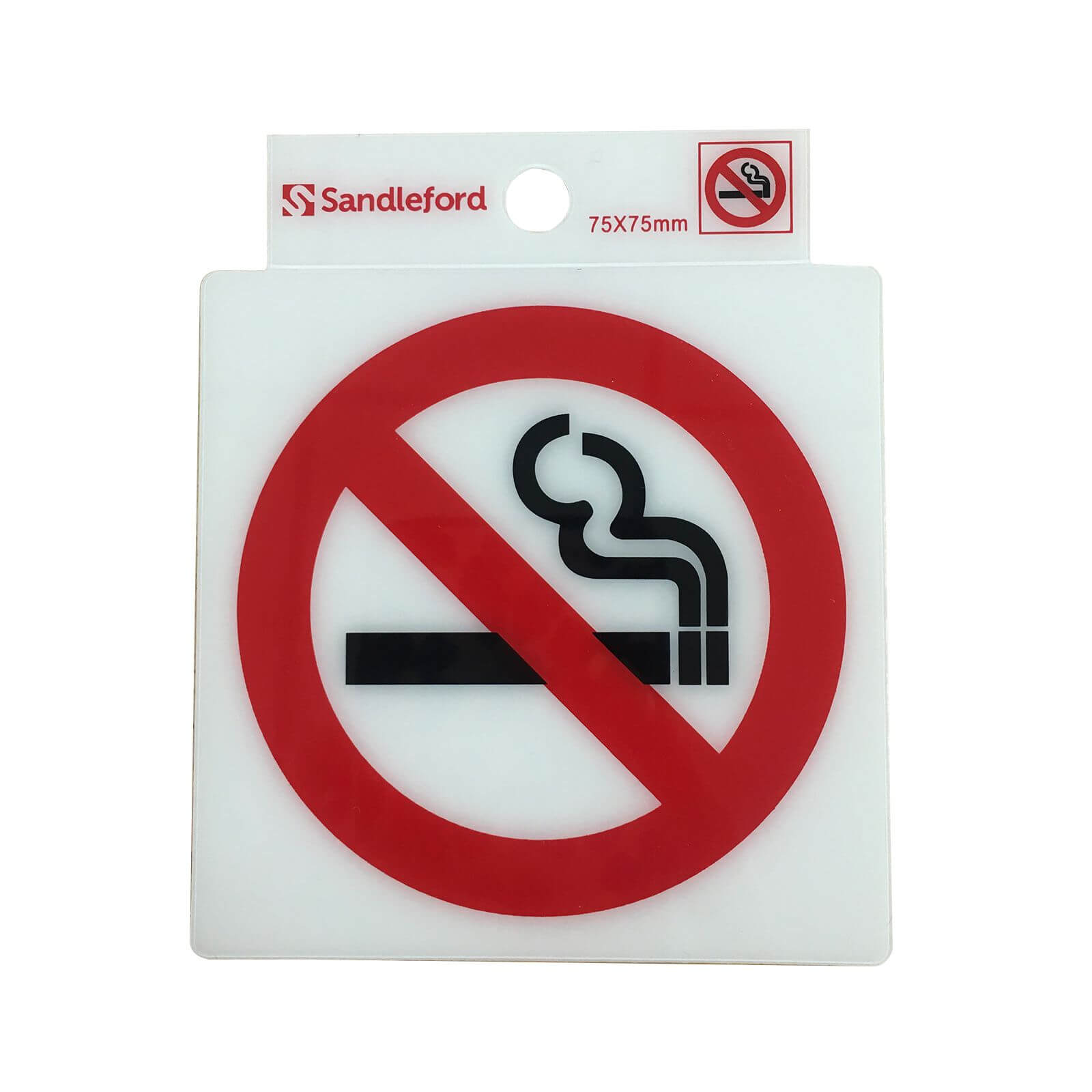 Self Adhesive No Smoking Symbol Sign - 75 x 75mm