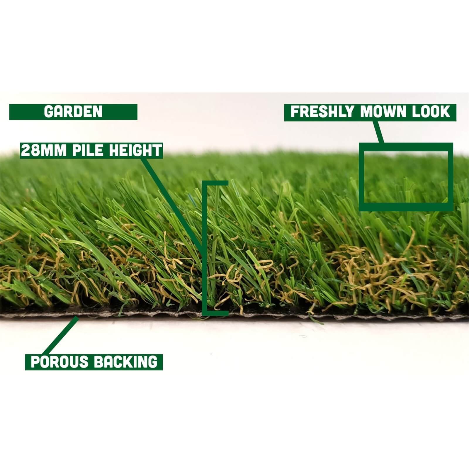 Nomow 28mm Garden Grass Artificial Grass Roll - 4m Width