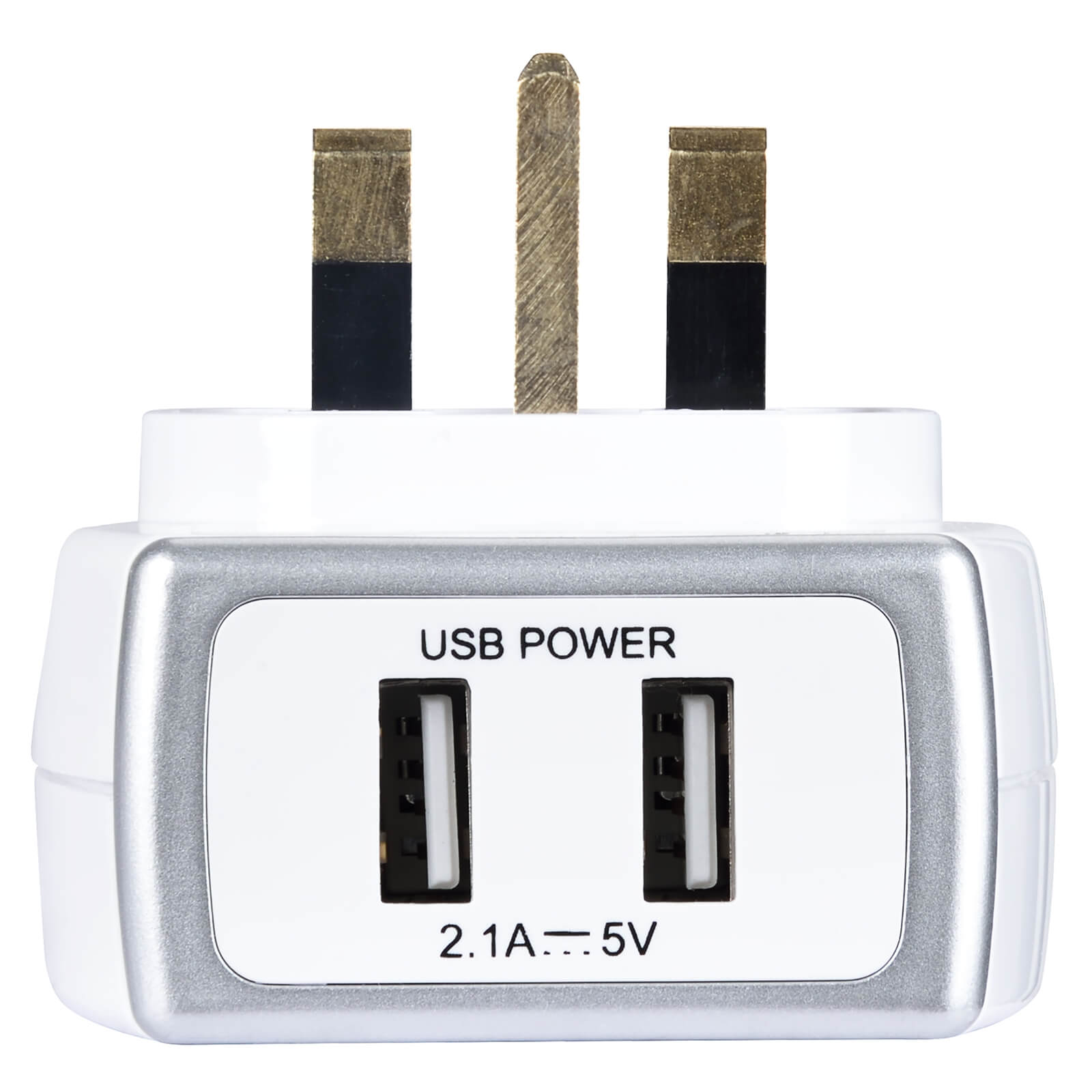 Masterplug Surge USB Charger with Plug Through White