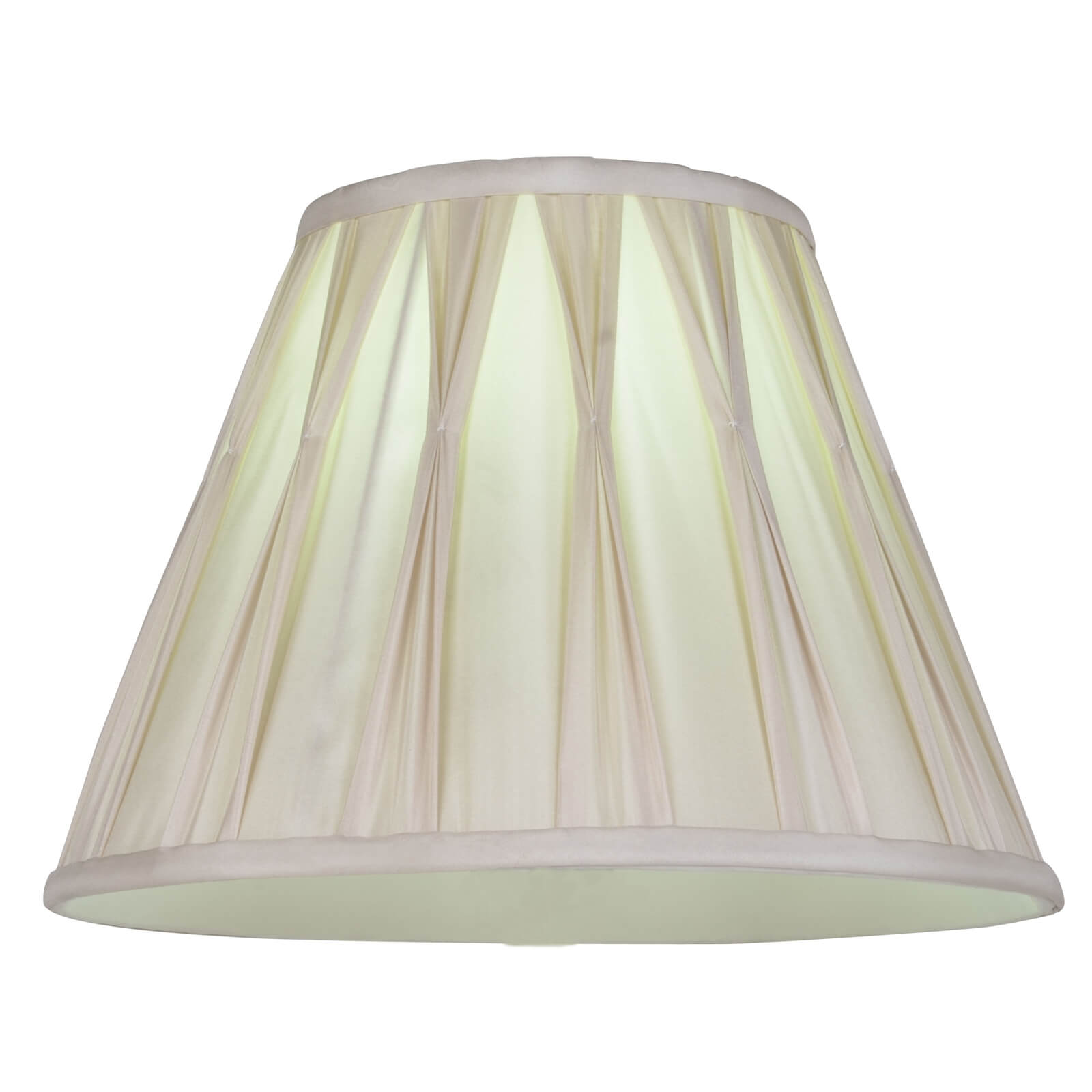 Silk Round Pleated Lamp Shade - Cream - 30cm