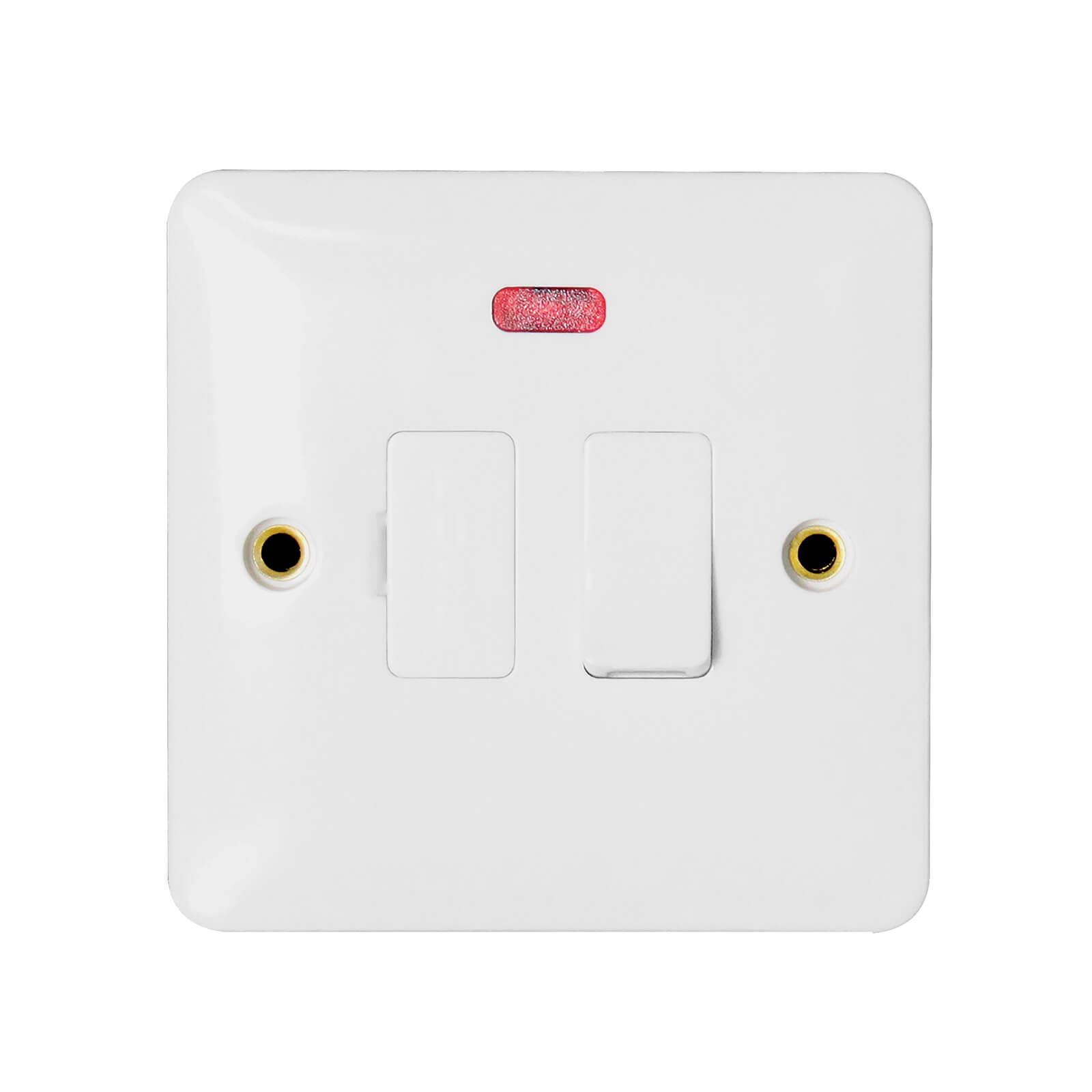 Arlec Slim Line 13A Switched Fused Connection Unit with Flex Outlet and Neon Indicator White