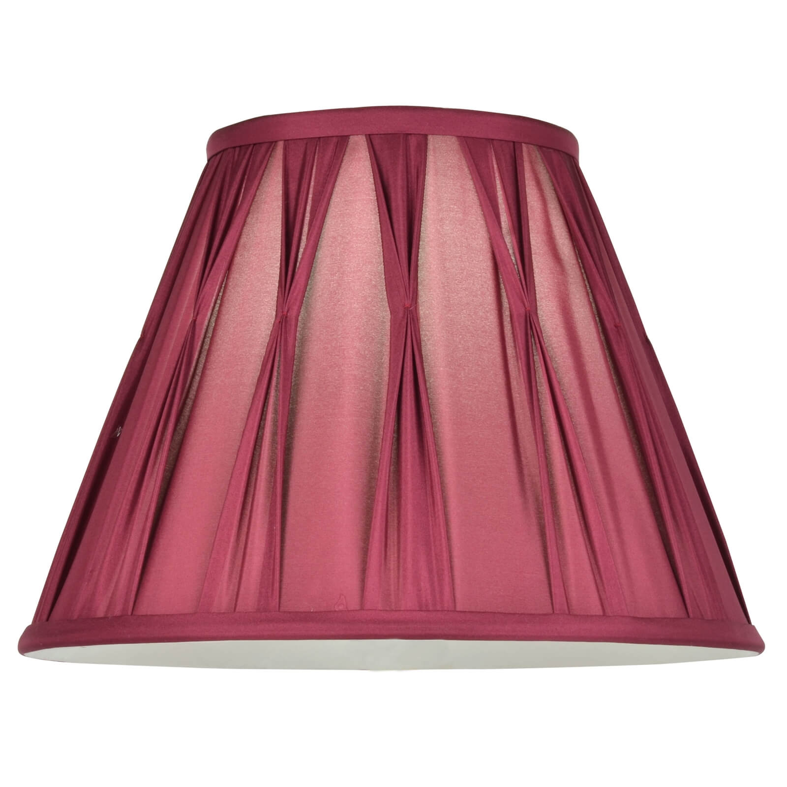 Silk Round Pleated Lamp Shade - Cranberry - 30cm