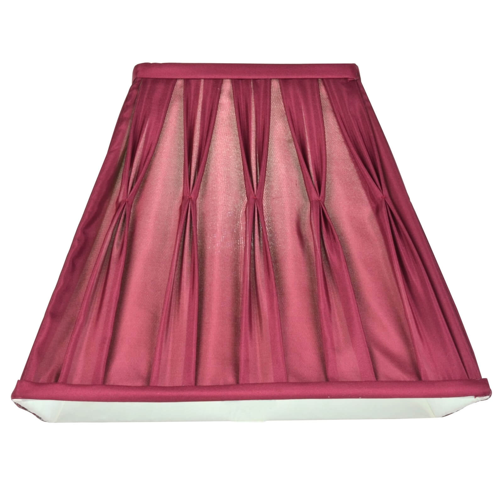 Silk Square Pleated Lamp Shade - Cranberry - 30cm