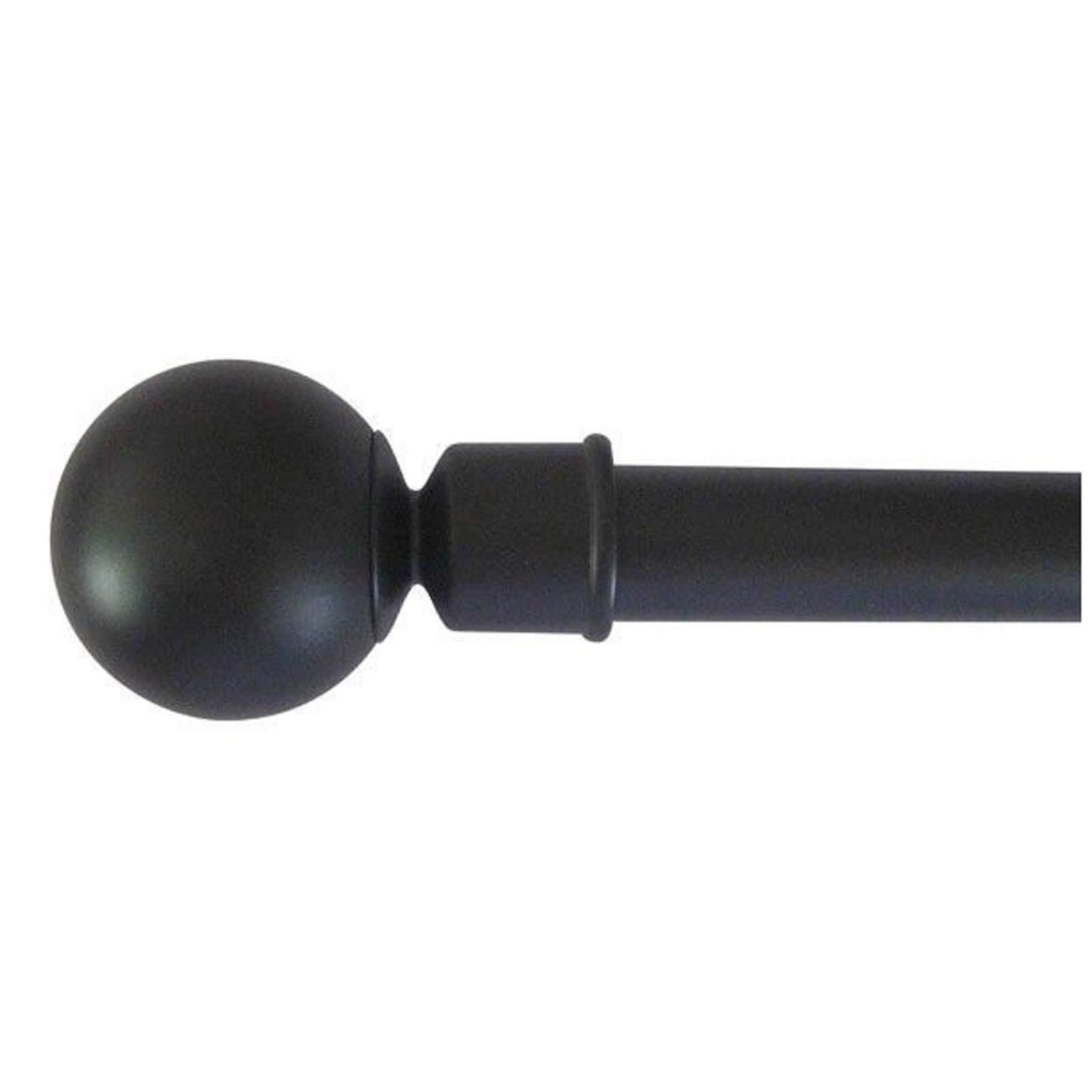 Black Extendable Curtain Pole with Ball Finial 1.7 - 3m