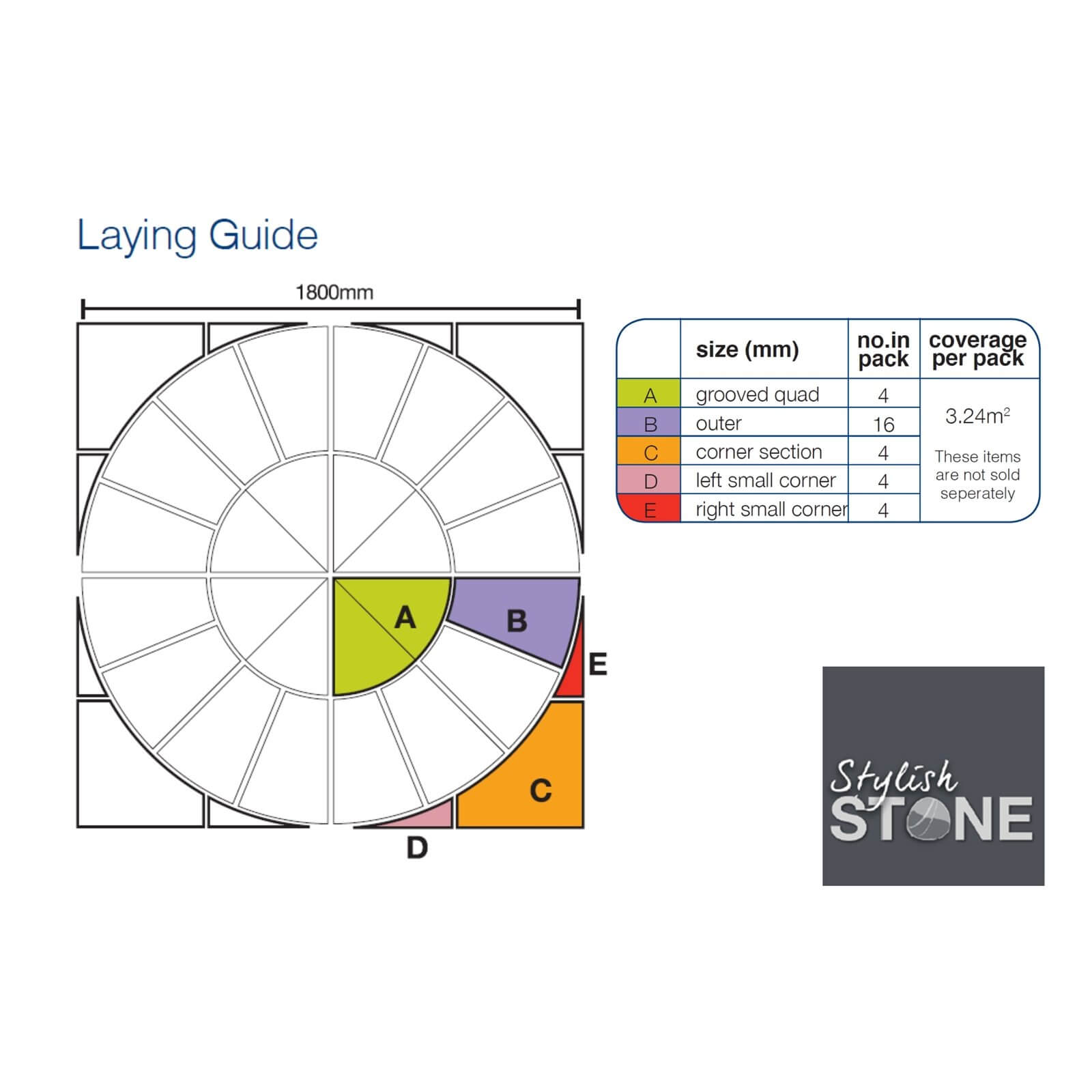 Stylish Stone Belfrey Circle 1.8m - Graphite