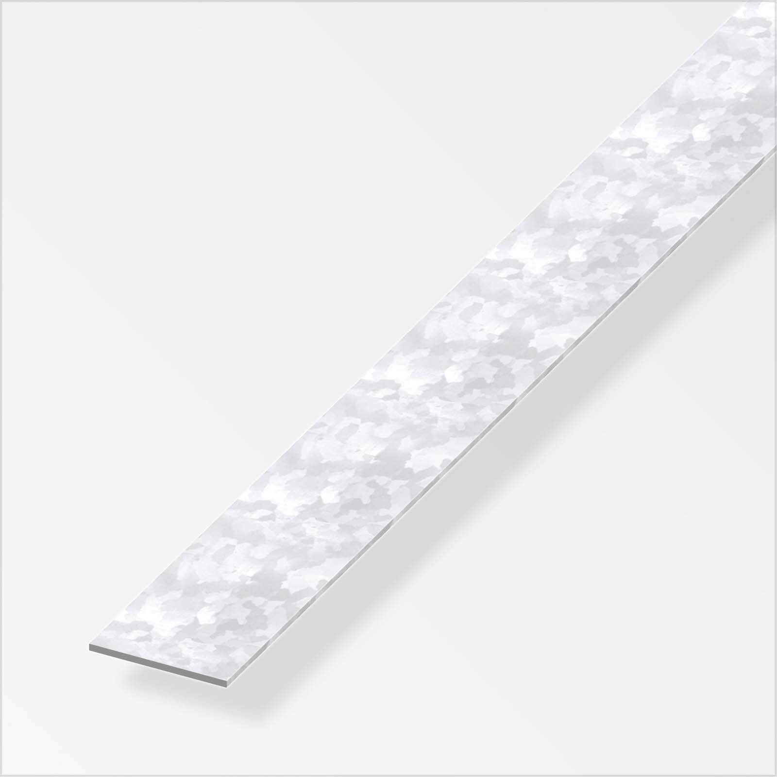 Galvanised Steel Flat Bar Profile - 1m x 35.5mm