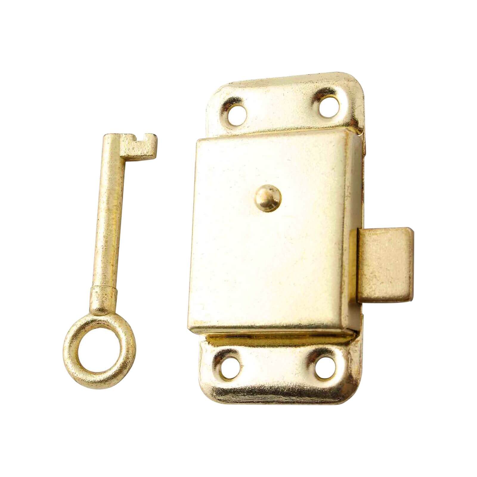 Cupboard Lock - Brass Plated - 64mm