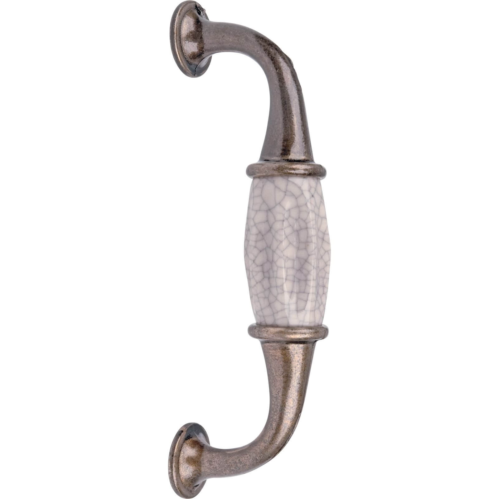 Crackle Ceramic and Brass Pull Handle