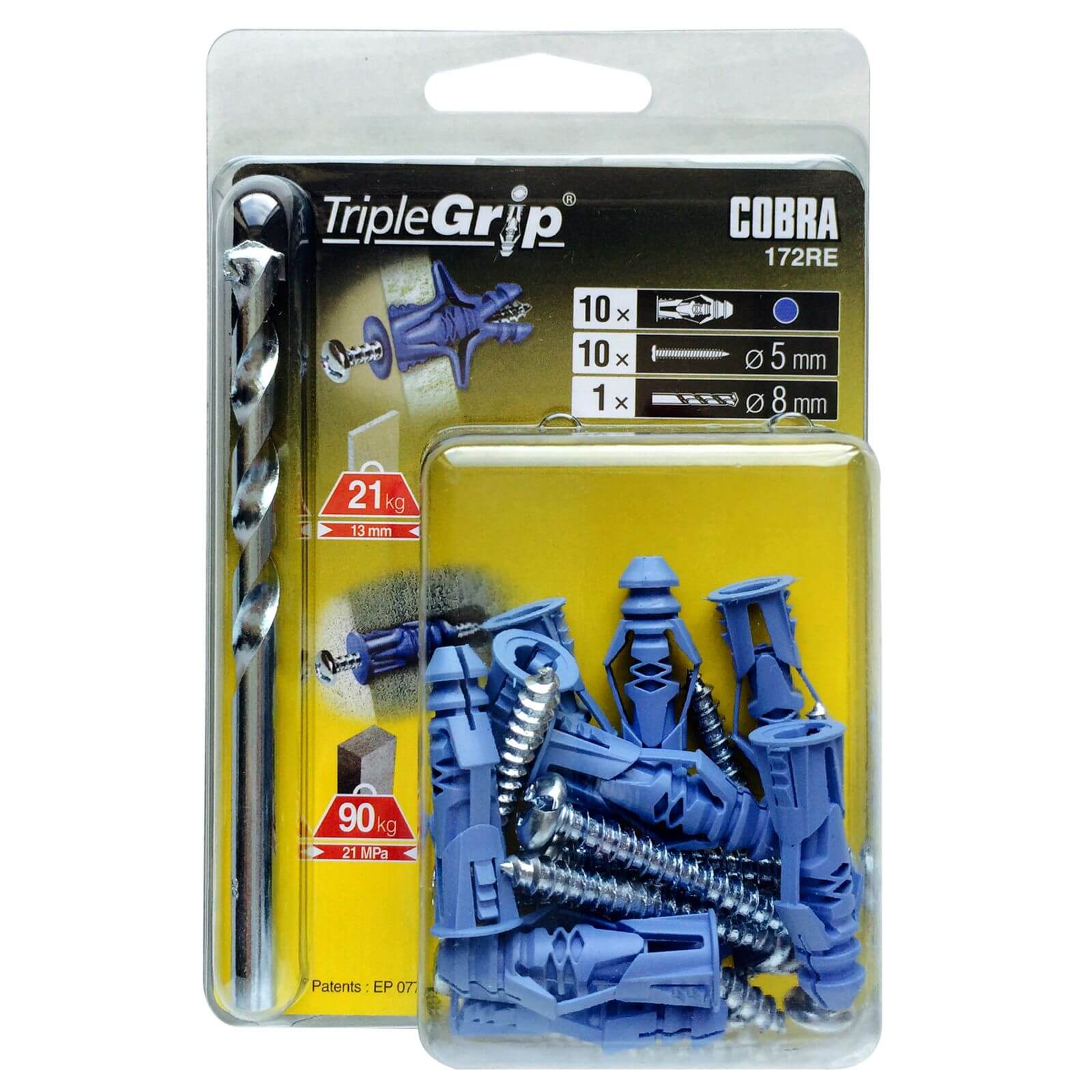 Cobra Triple Grip - Multi Purpose Wall Fixings x 10 - 172RE