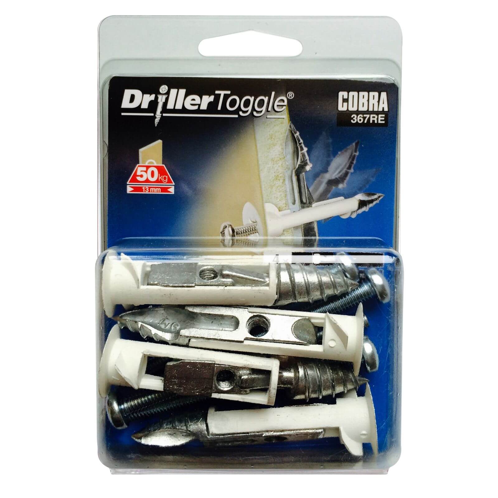 Cobra Driller Toggle - Hollow Wall Fixings x 4 - 367RE