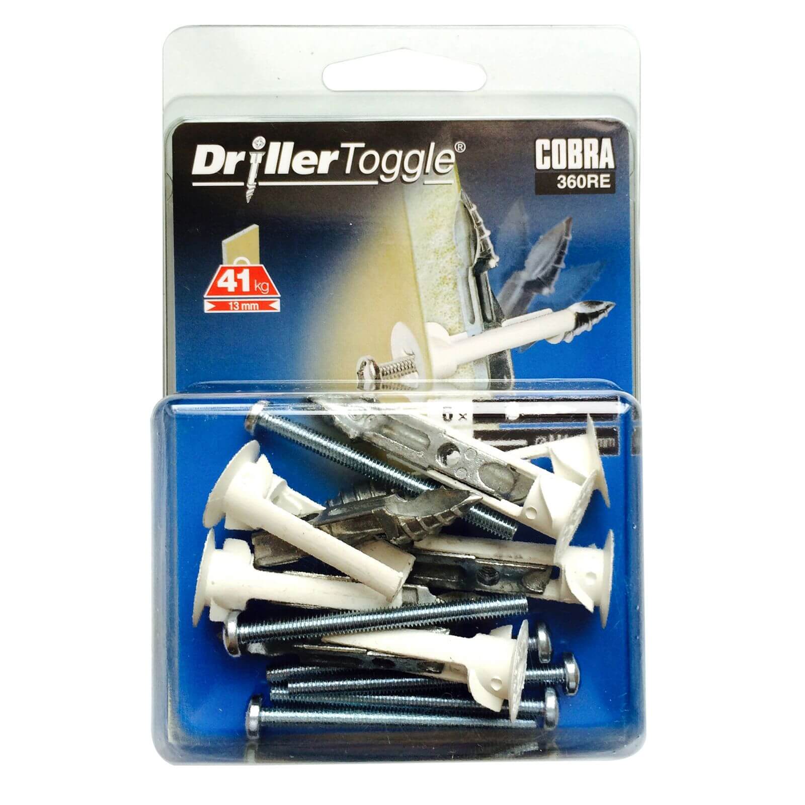 Cobra Driller Toggle - Hollow Wall Fixings x 6 - 360RE