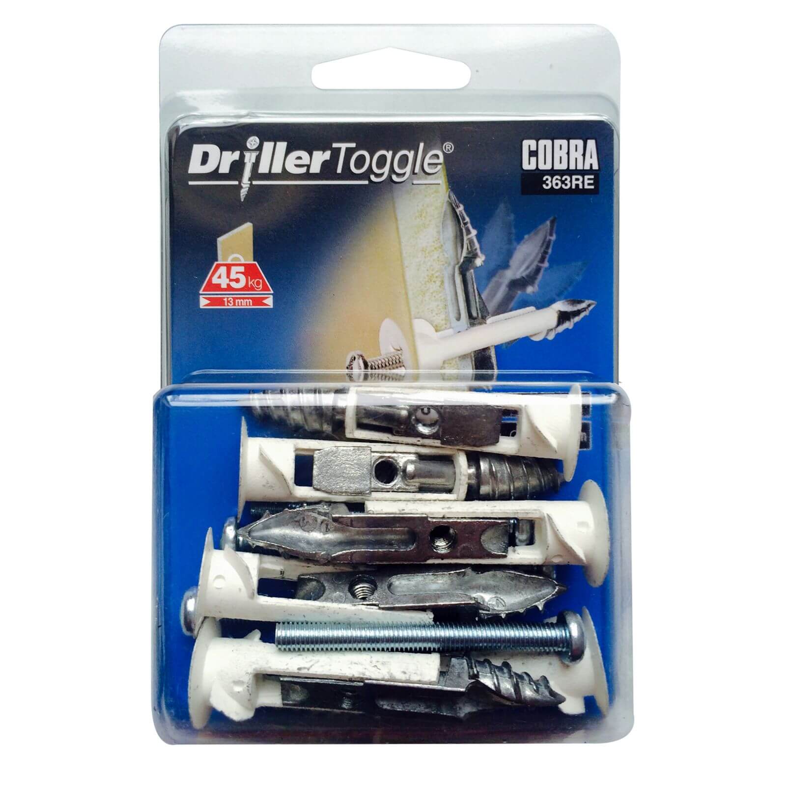 Cobra Driller Toggle - Hollow Wall Fixings x 6 - 363RE