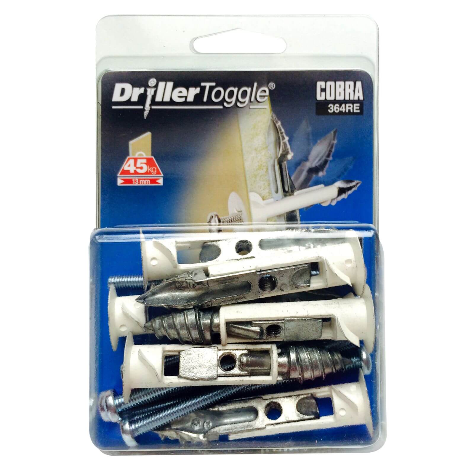 Cobra Driller Toggle - Hollow Wall Fixings x 6 - 364RE
